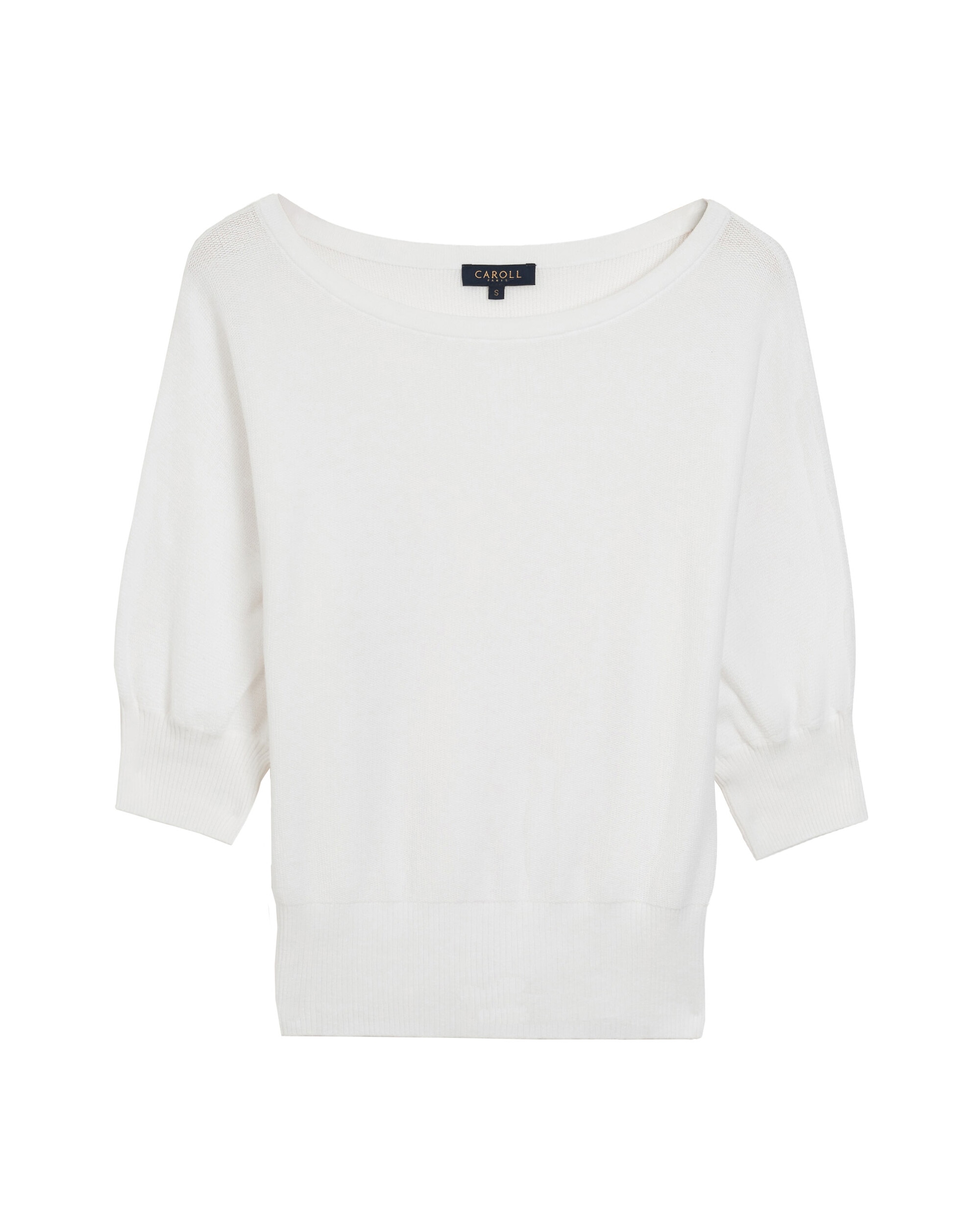 Jersey de mujer con escote barco y manga francesa - Caroll - Blanco Blanco-3
