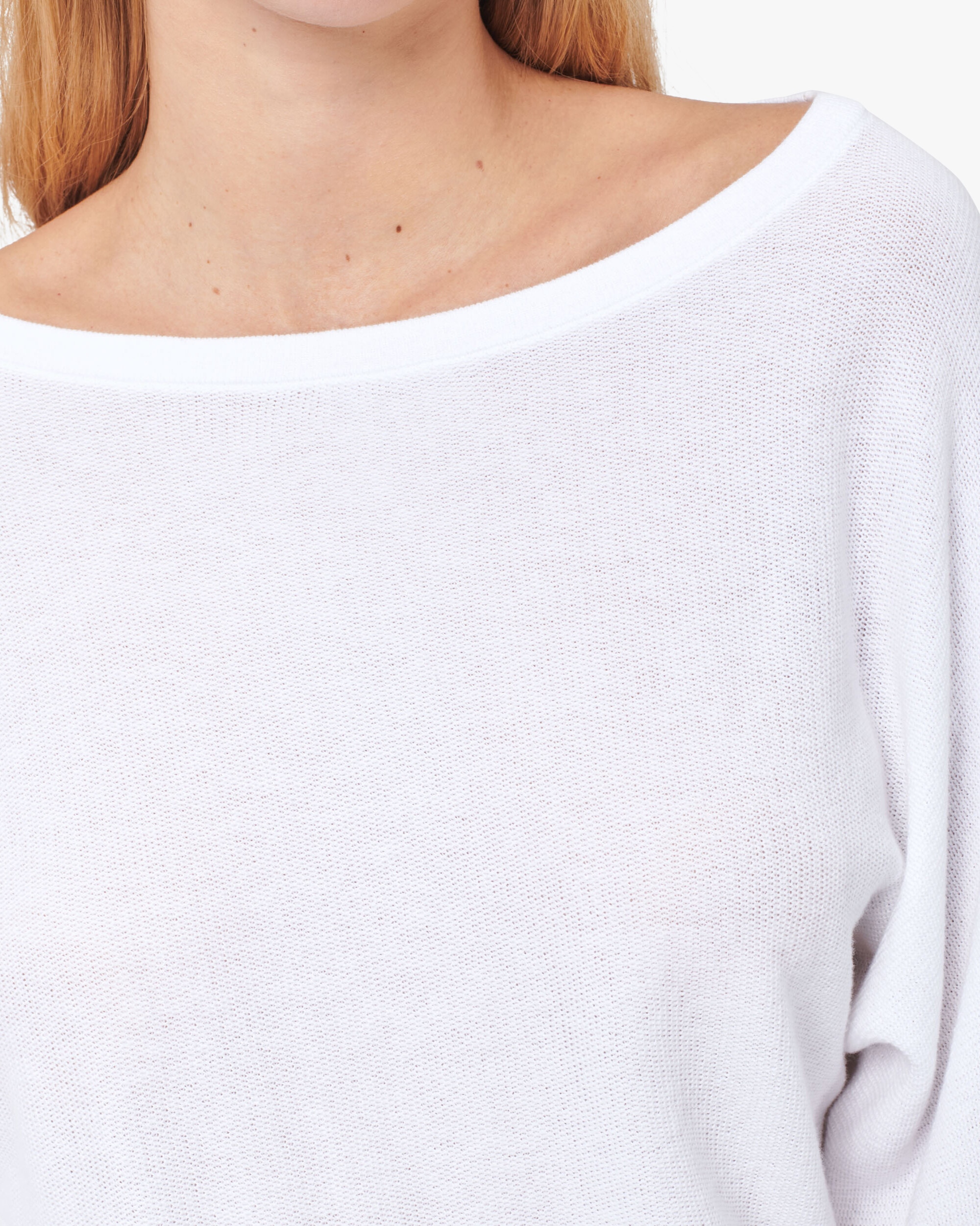 Jersey de mujer con escote barco y manga francesa - Caroll - Blanco Blanco-4