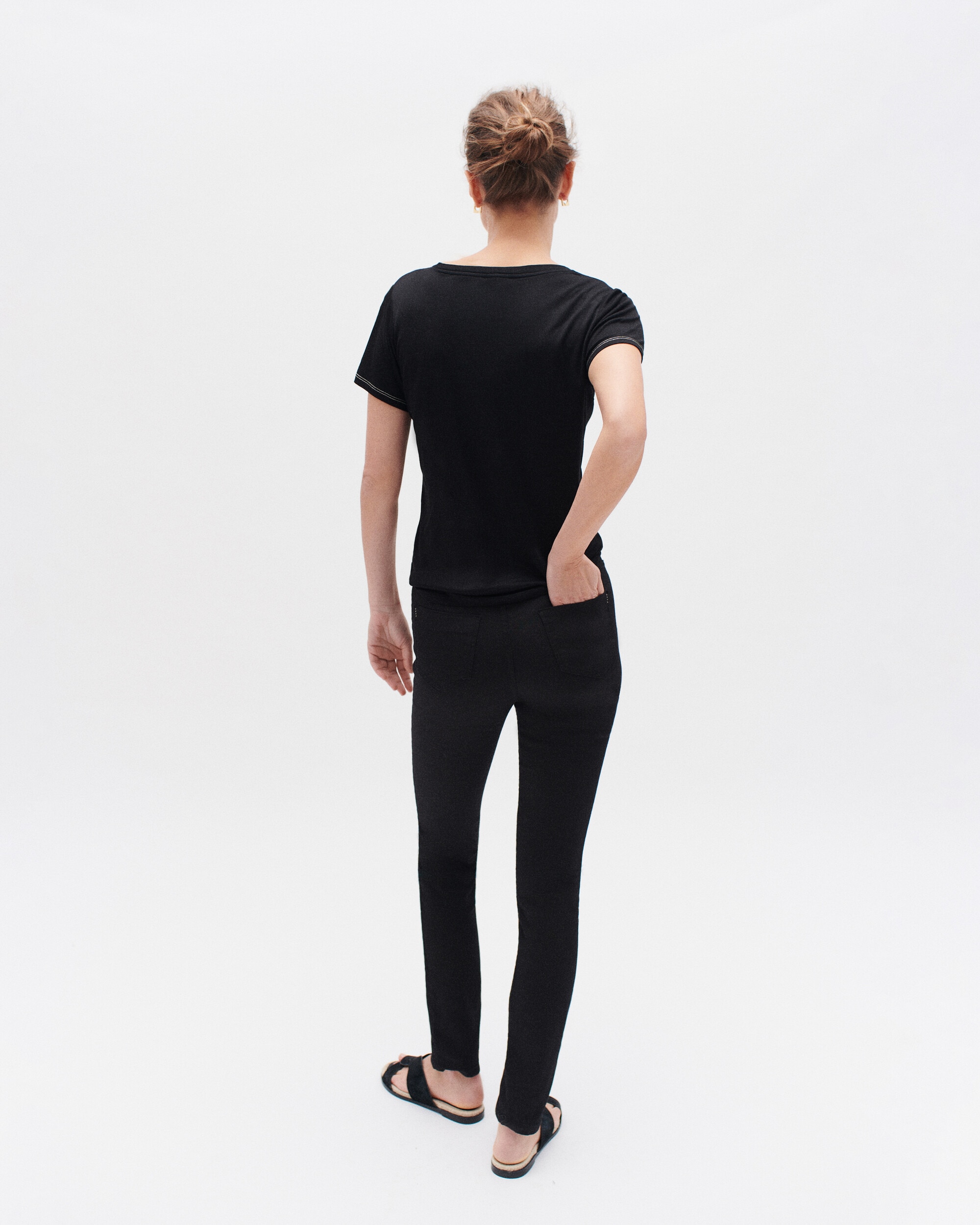 Pantalón pitillo de mujer liso cinco bolsillos - Caroll - Negro Negro-2