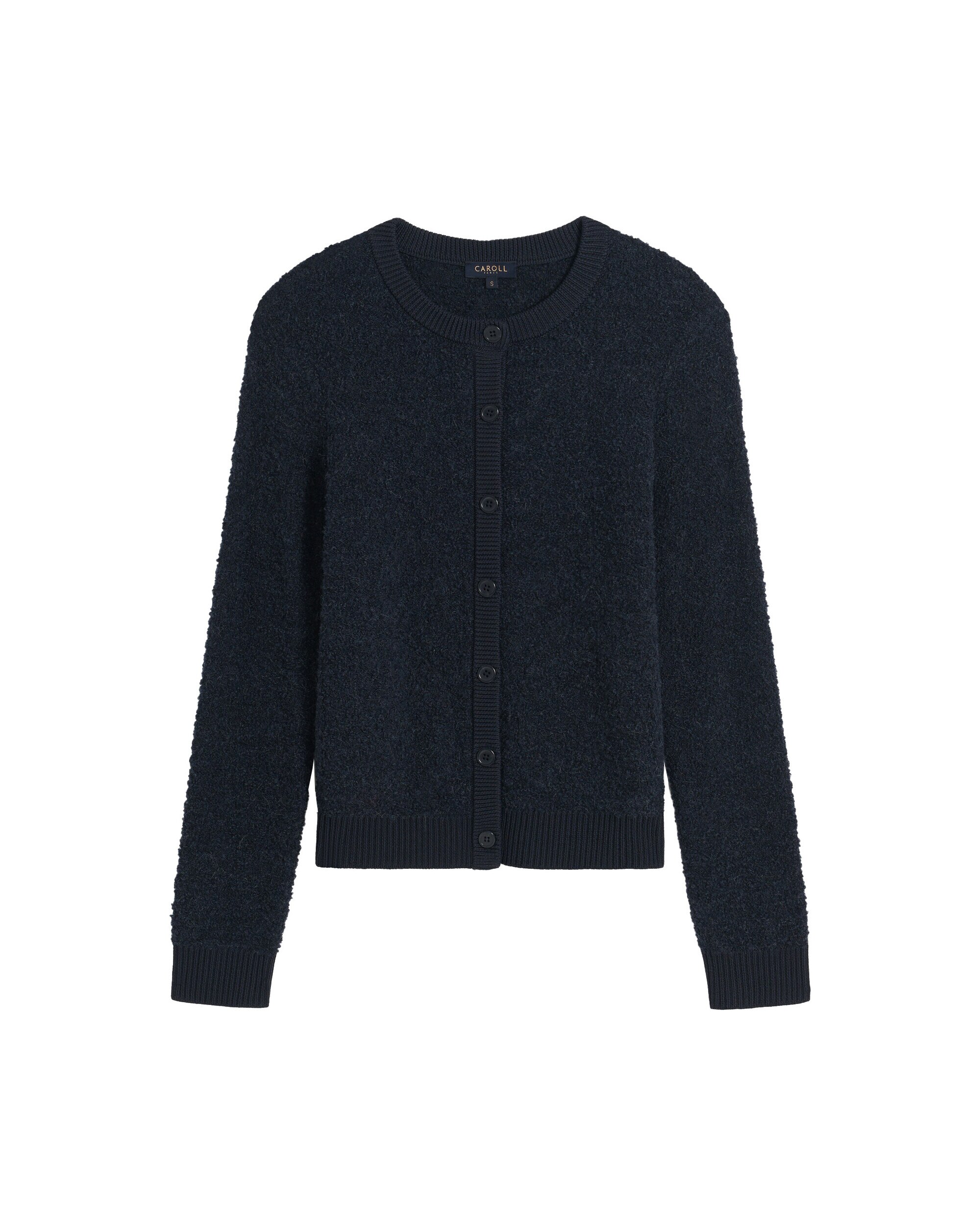 Cárdigan de mujer de lana y alpaca con botones a tono - Caroll - Azul marino Azul marino-3