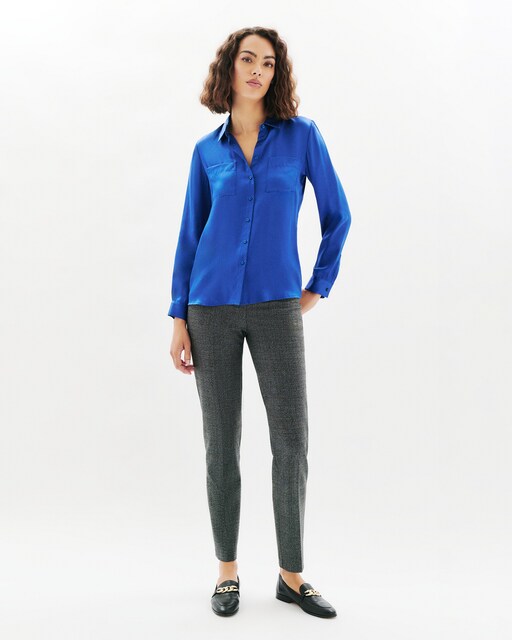 Imagen 0 de Camisa de mujer con bolsillos en seda 100%