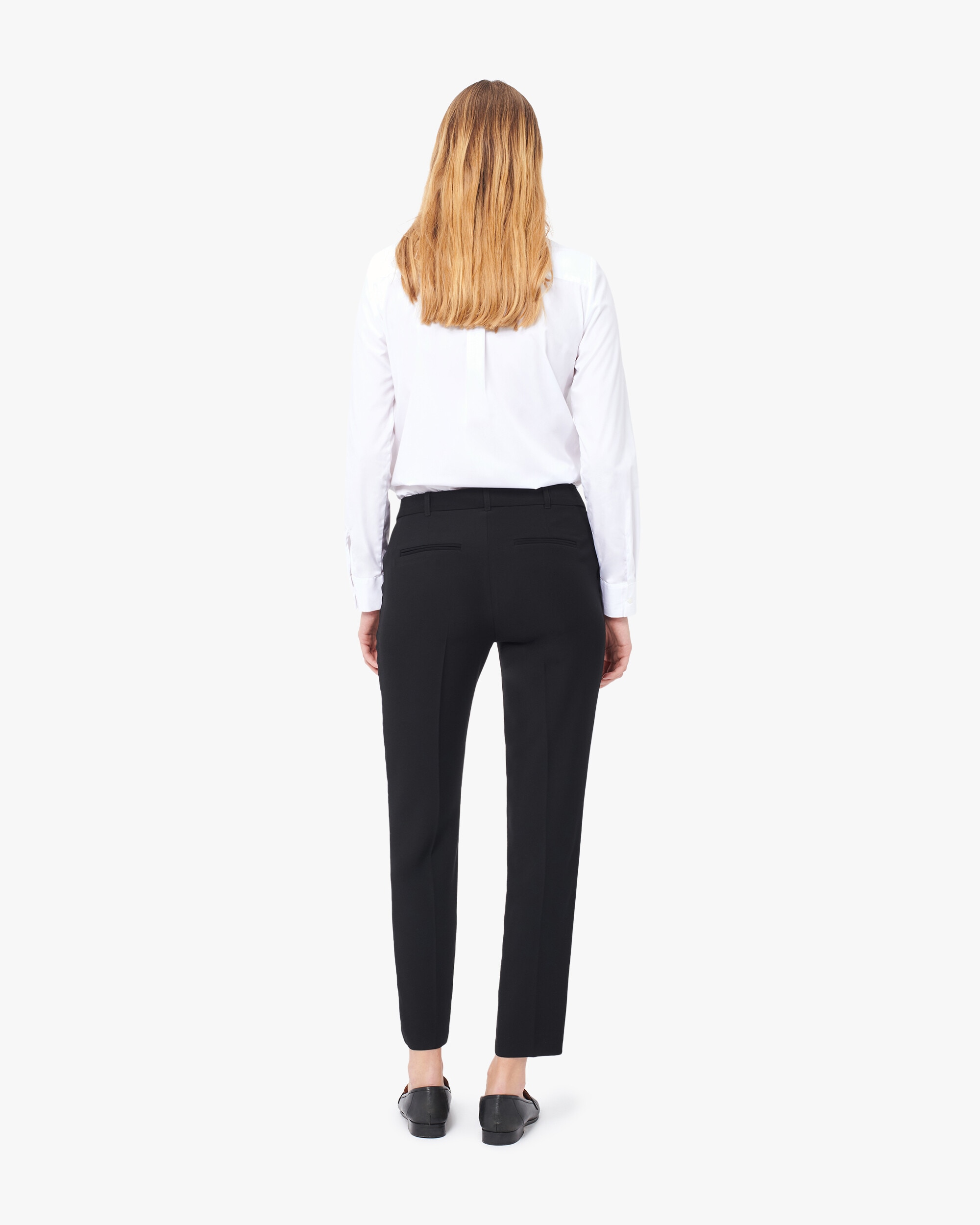 Pantalón pitillo de mujer con pinzas de corte 7/8 - Caroll - Negro Negro-2