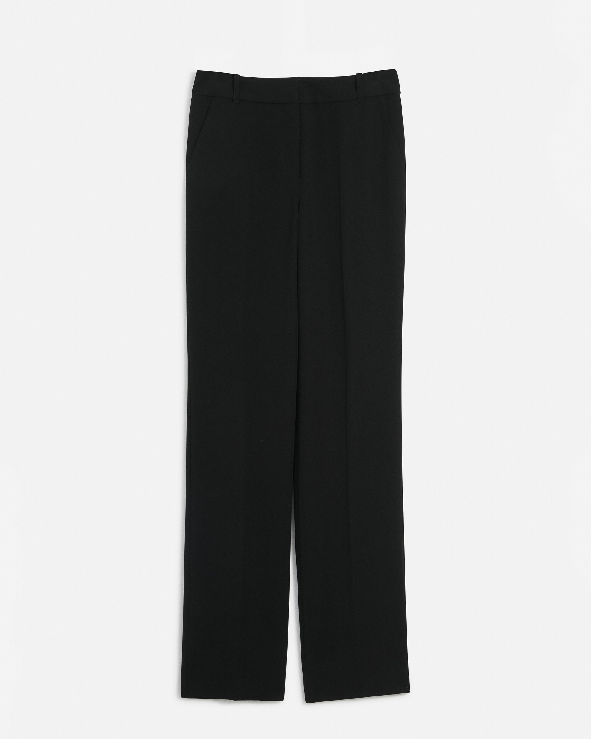 Pantalón recto de mujer en tejido liso con bolsillos - Negro Negro-3