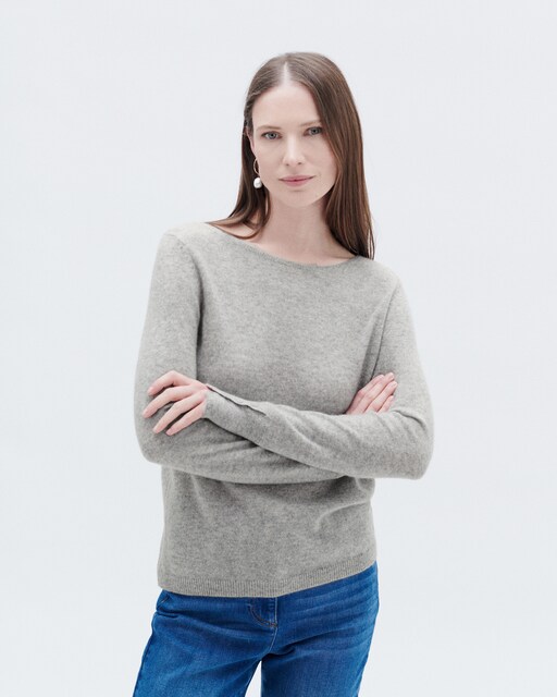 Imagen 0 de Jersey de mujer con cuello barco en cashmere 100%