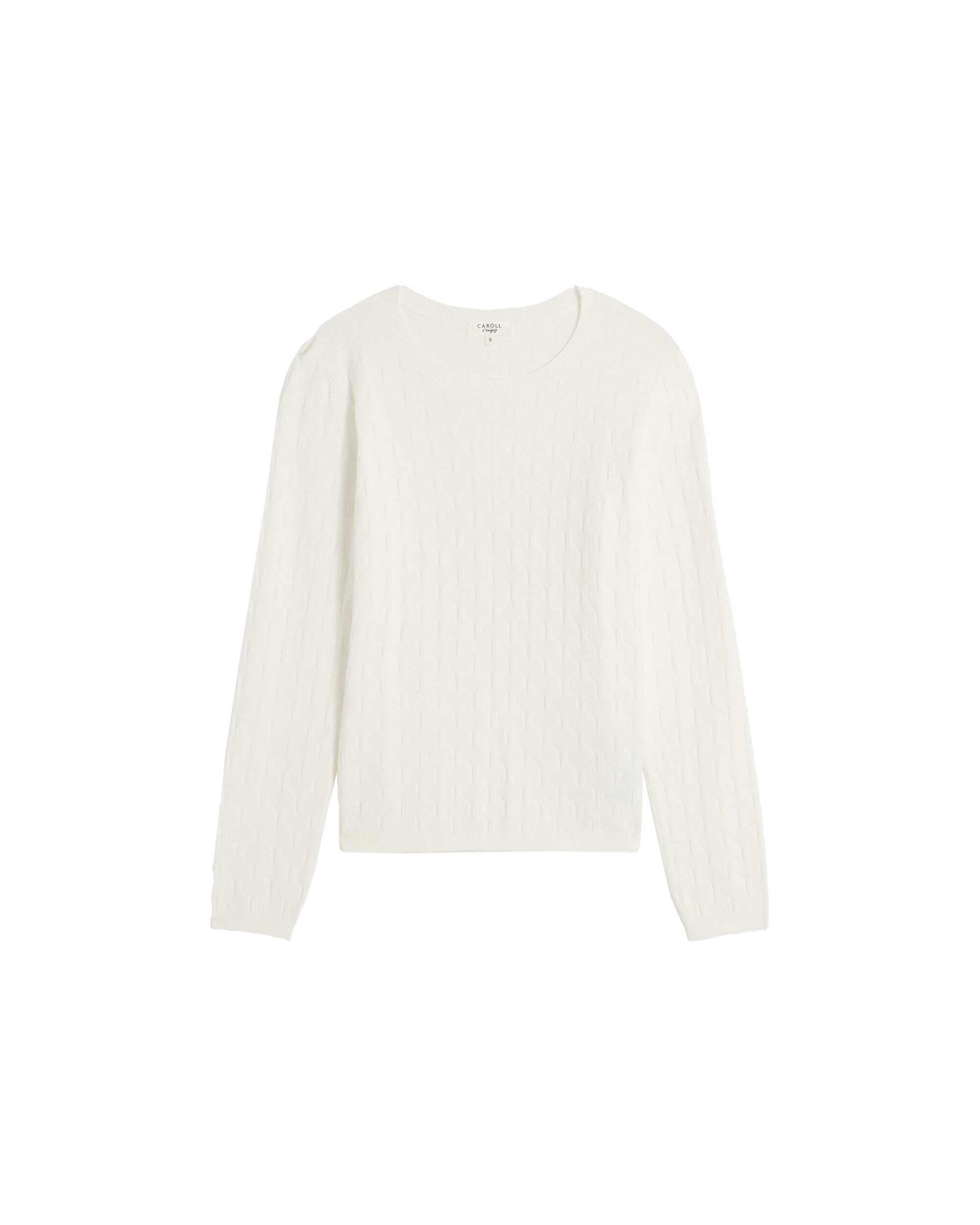 Jersey de mujer con cuello redondo y manga larga - Caroll - Crudo Crudo-3