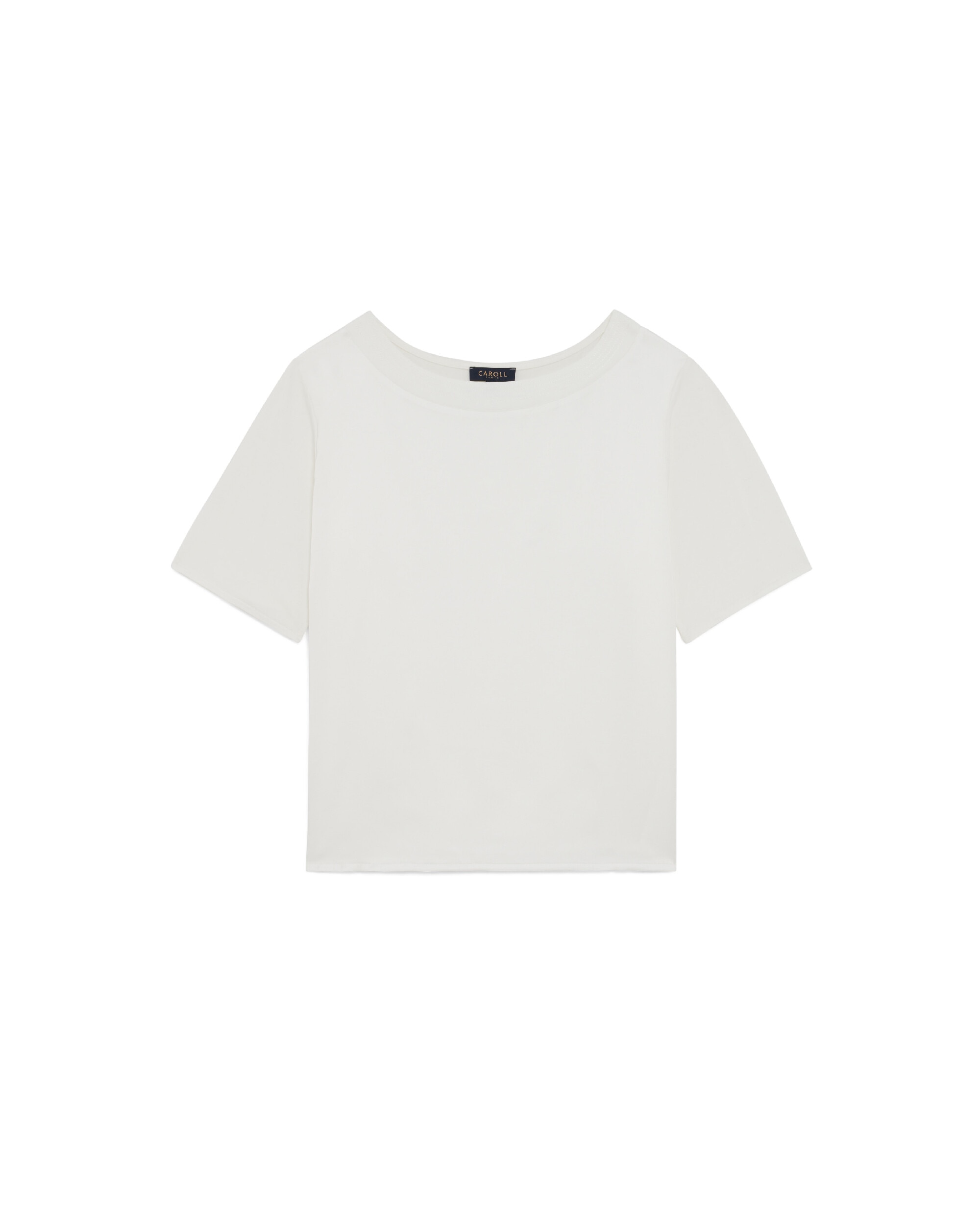 Camiseta de mujer con escote barco y manga corta - Caroll - Crudo Crudo-3