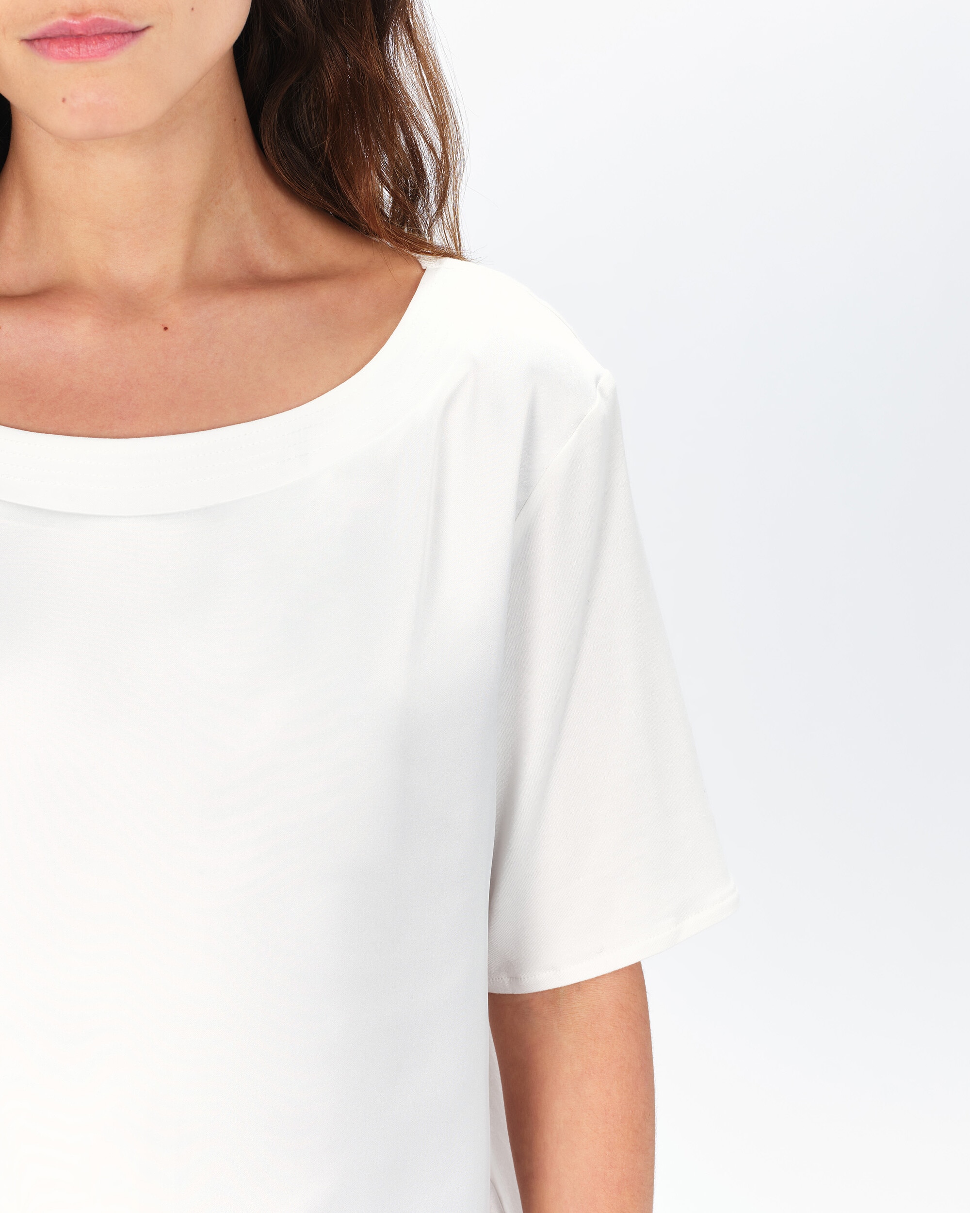 Camiseta de mujer con escote barco y manga corta - Caroll - Crudo Crudo-4