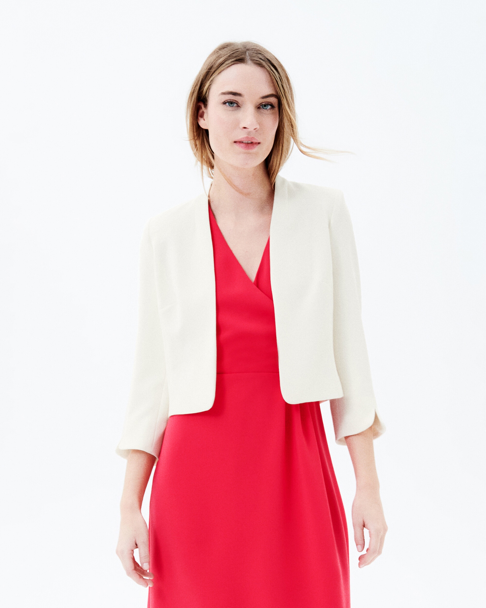 Caroll - Chaqueta de mujer con manga francesa y sin botones.