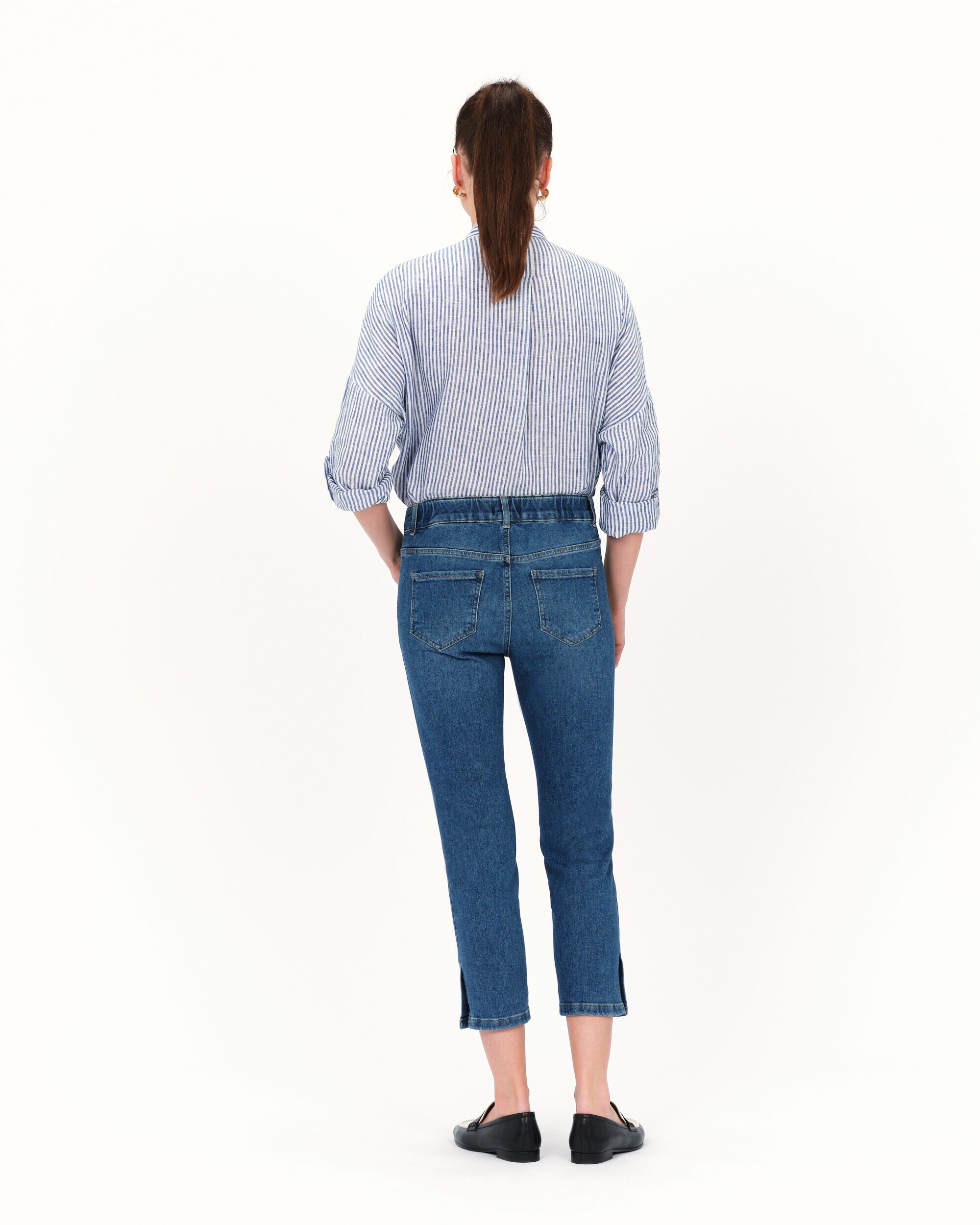 Pantalón vaquero de mujer de corte slim estilo 7/8 - Caroll - Azul denim Azul denim-2
