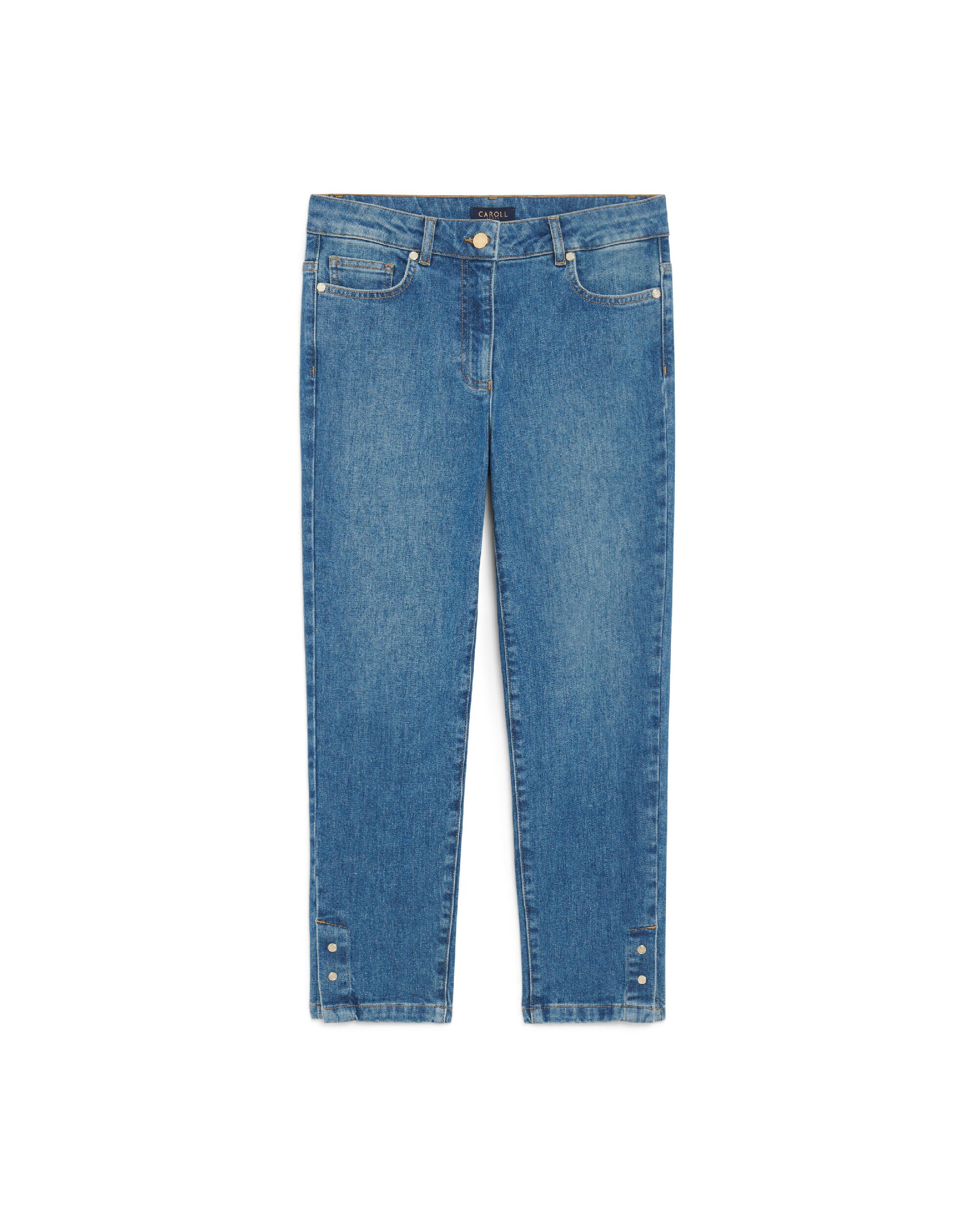 Pantalón vaquero de mujer de corte slim estilo 7/8 - Caroll - Azul denim Azul denim-3