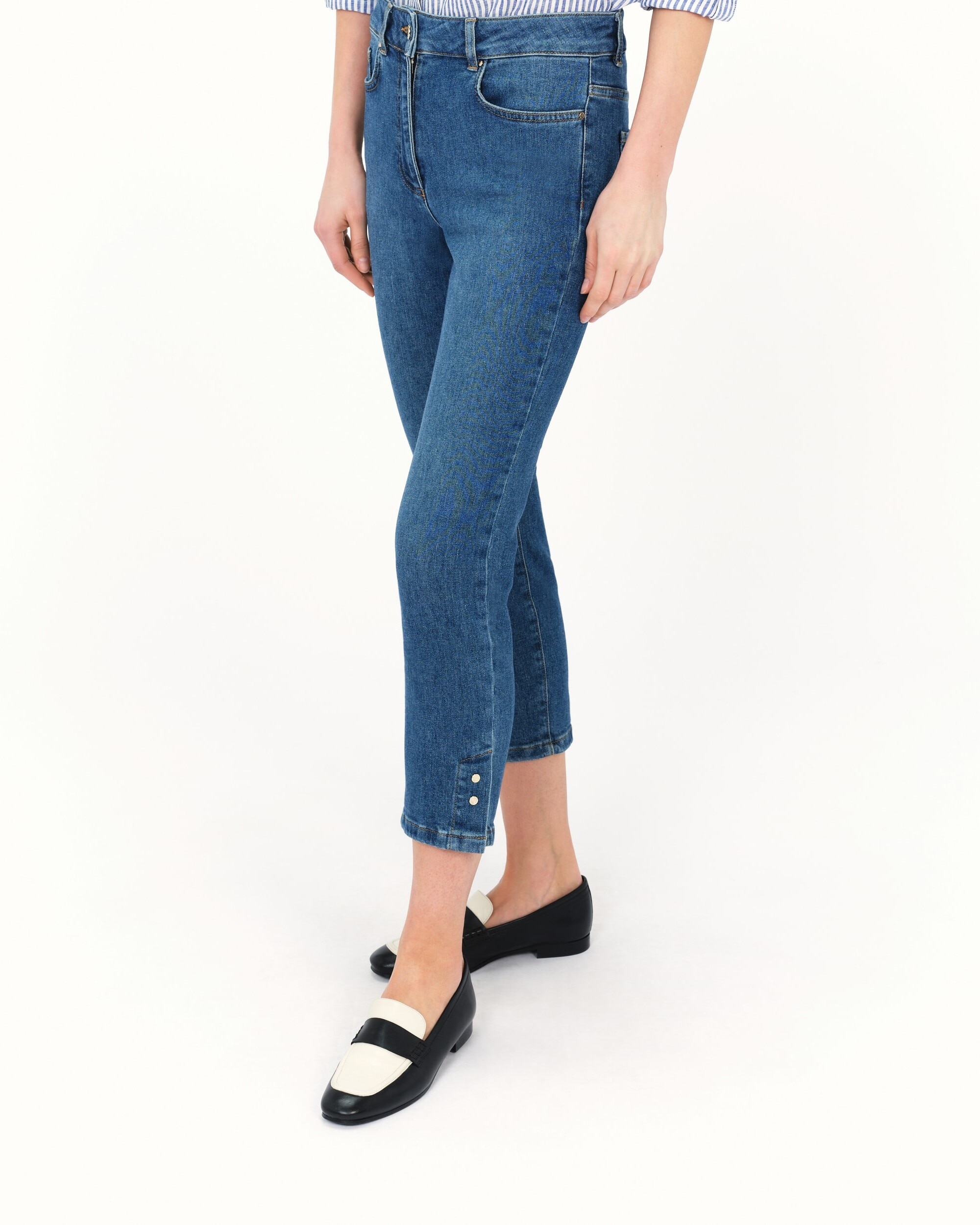 Pantalón vaquero de mujer de corte slim estilo 7/8 - Caroll - Azul denim Azul denim-4
