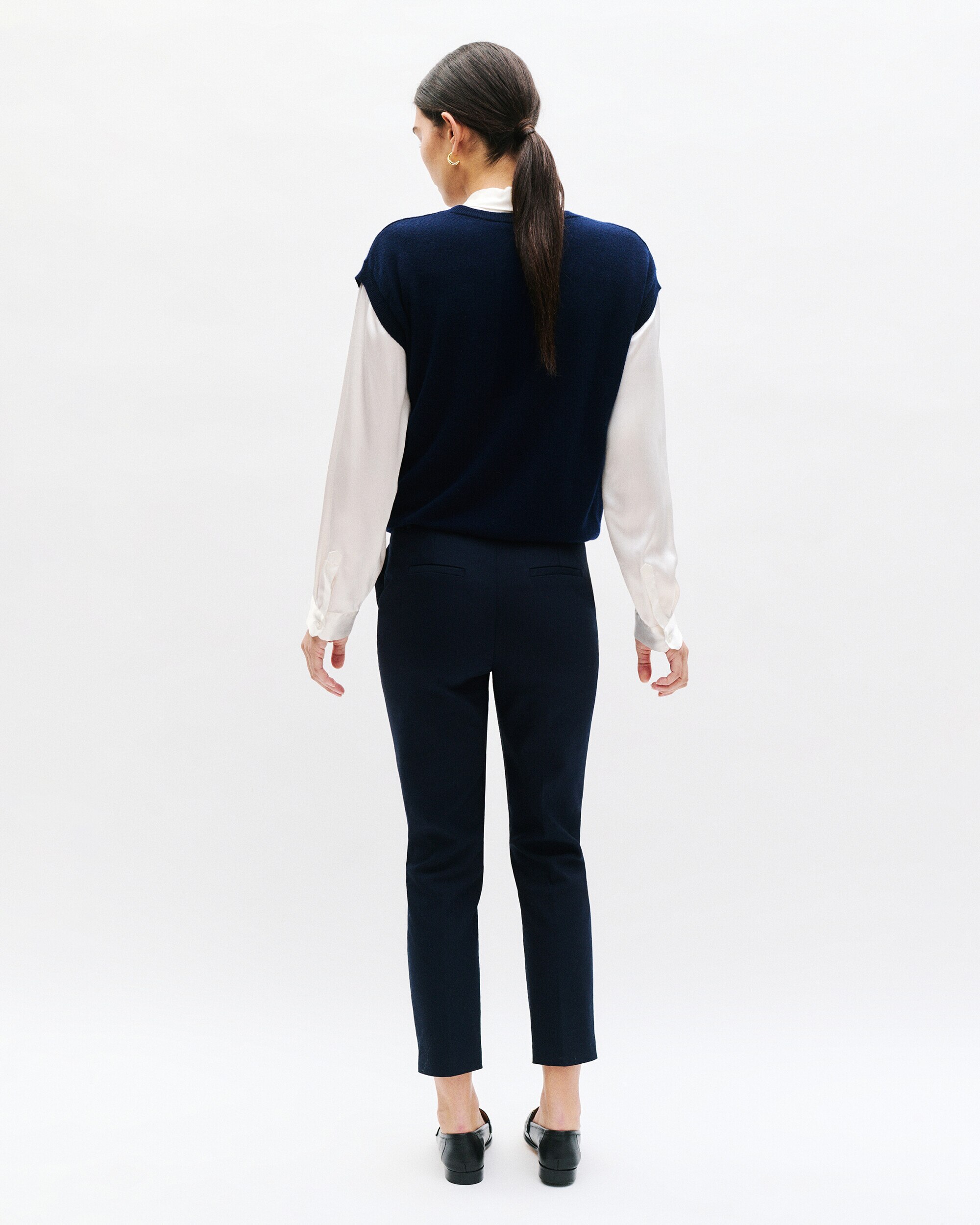 Pantalón de mujer de corte recto con pinza - Caroll - Azul marino Azul marino-2