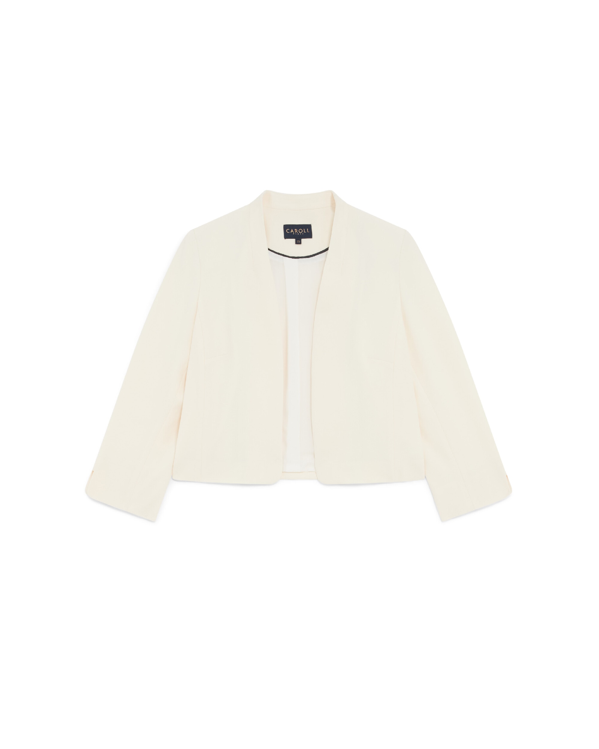 Chaqueta de mujer con manga francesa y sin botones - Caroll - Crudo Crudo-3