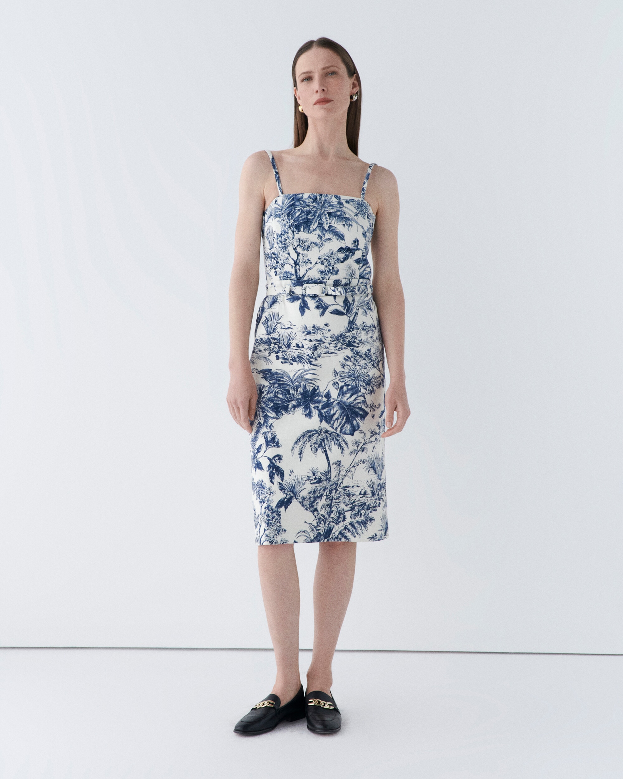 Caroll - Falda midi estampada con cinturón.