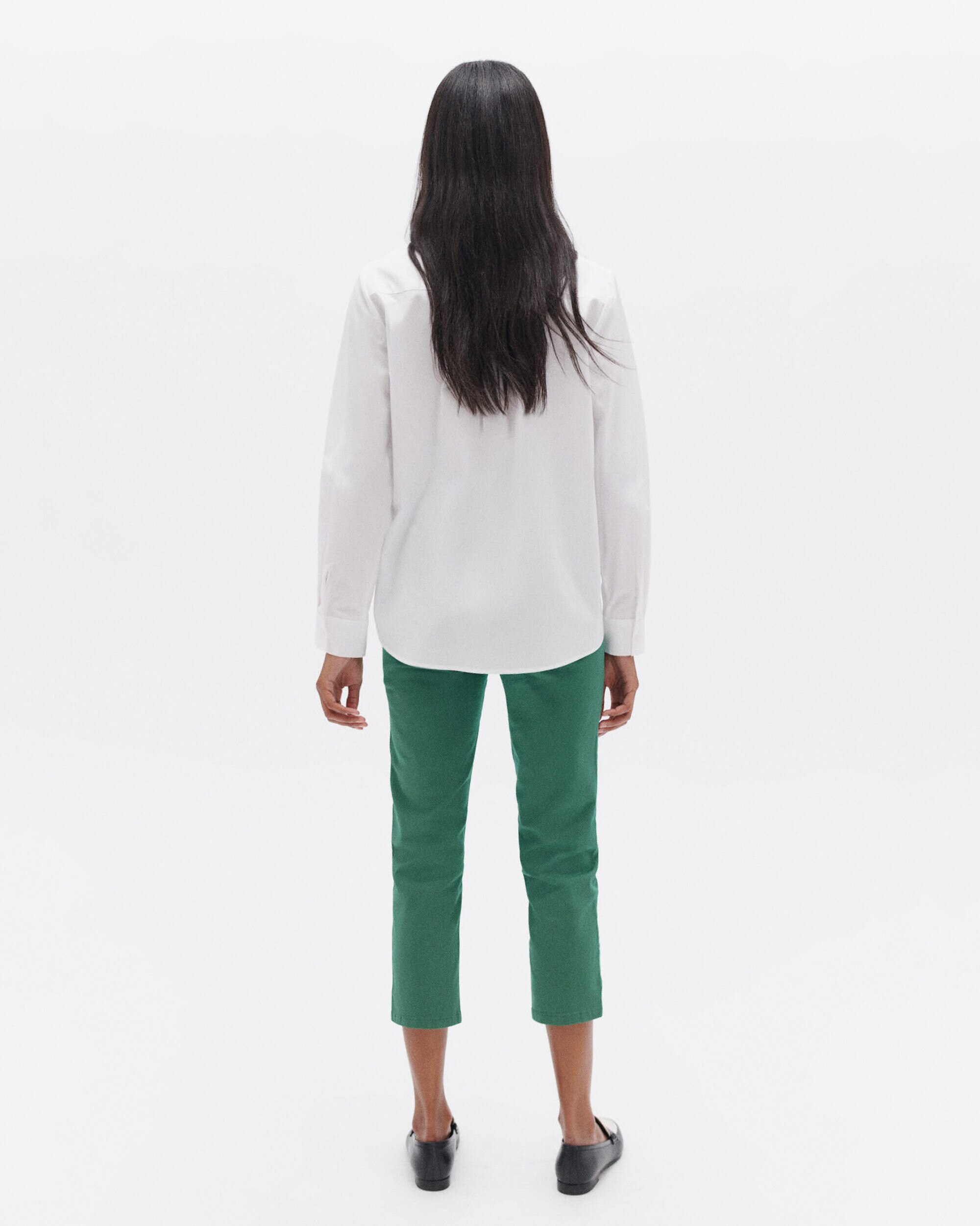 Camisa de mujer con botones a tono y corte recto - Blanco Blanco-2
