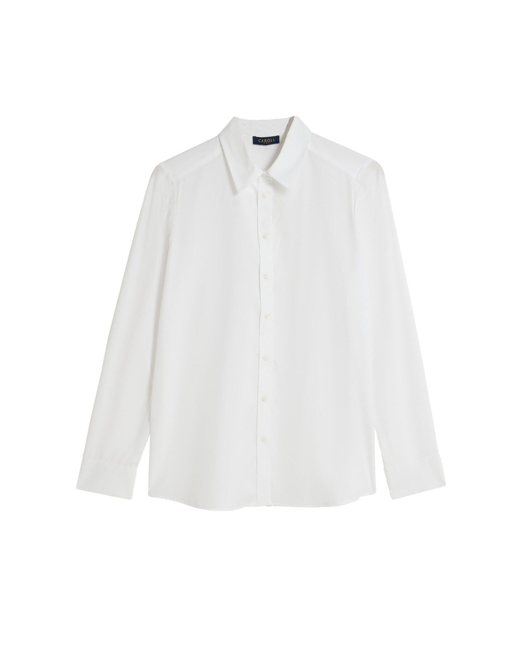 Camisa de mujer con botones a tono y corte recto - Blanco Blanco-3