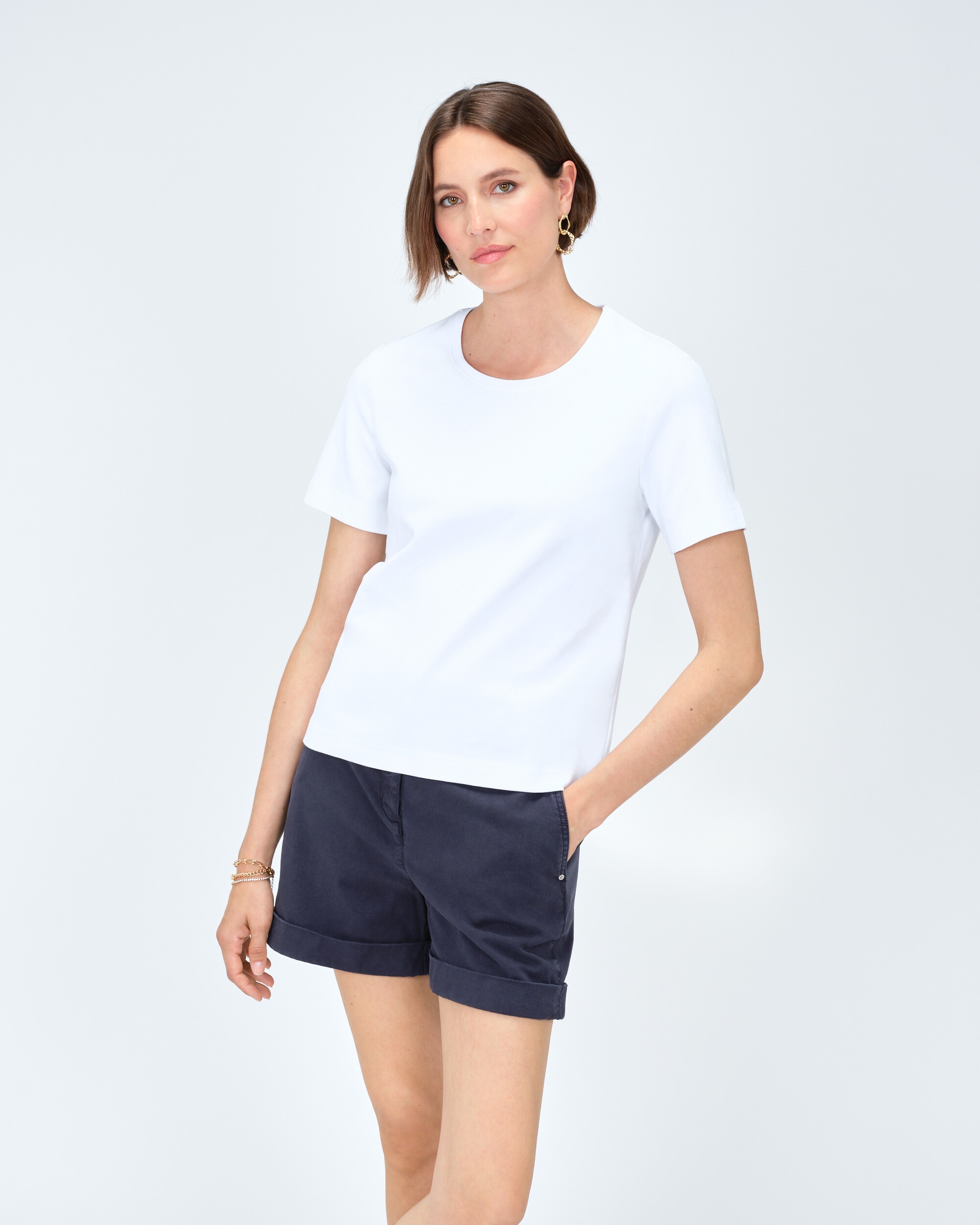 Caroll - Camiseta de mujer de manga corta con cuello redondo.