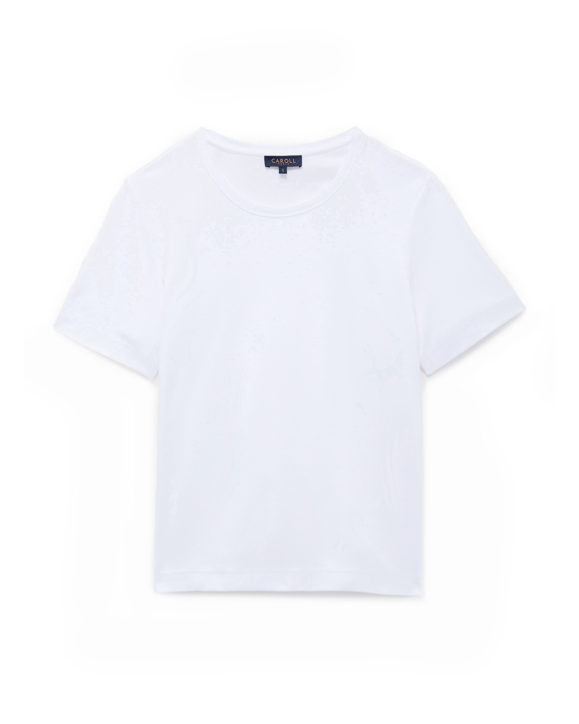 Camiseta de mujer con manga corta y cuello redondo - Caroll - Blanco Blanco-3