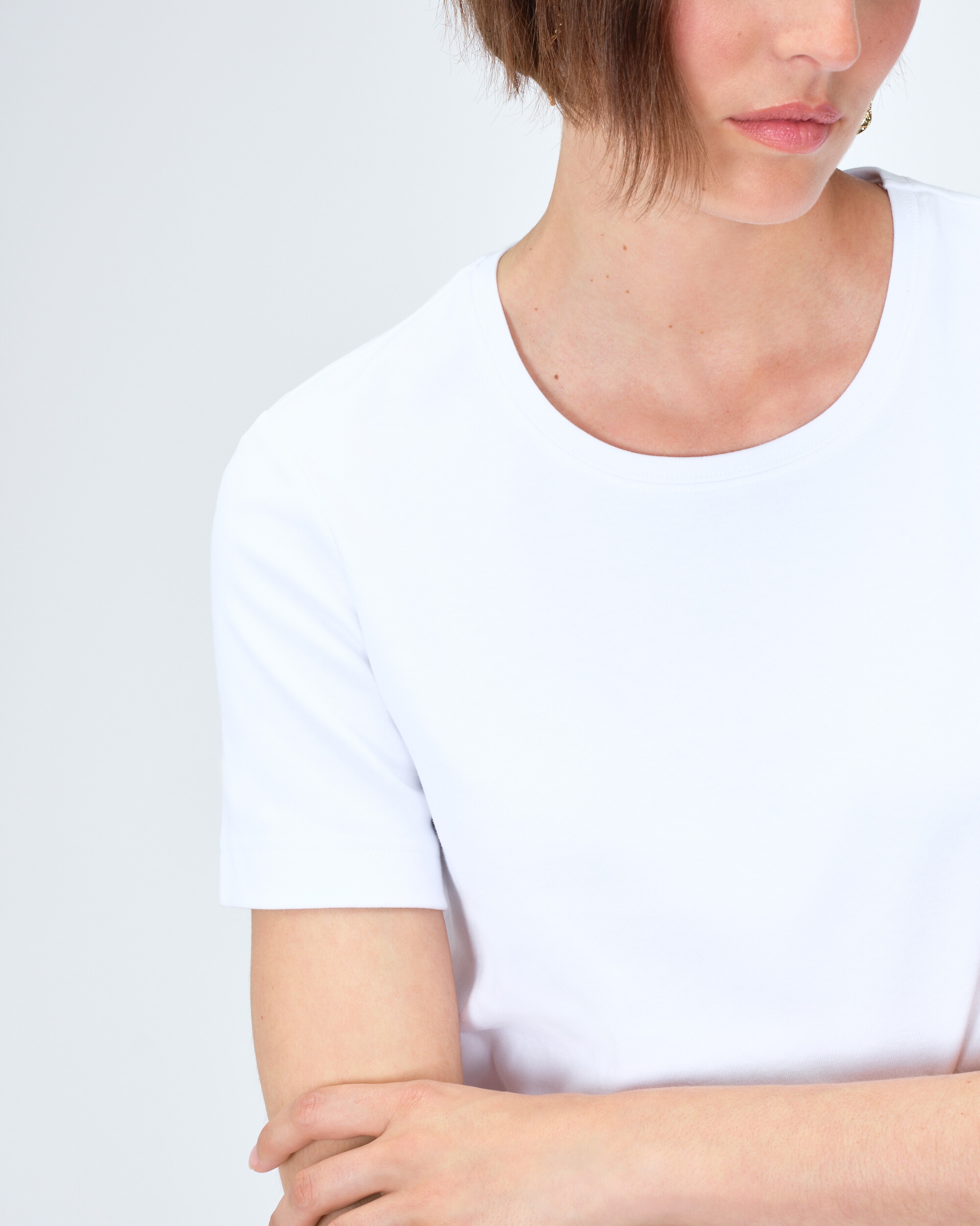 Camiseta de mujer con manga corta y cuello redondo - Caroll - Blanco Blanco-4