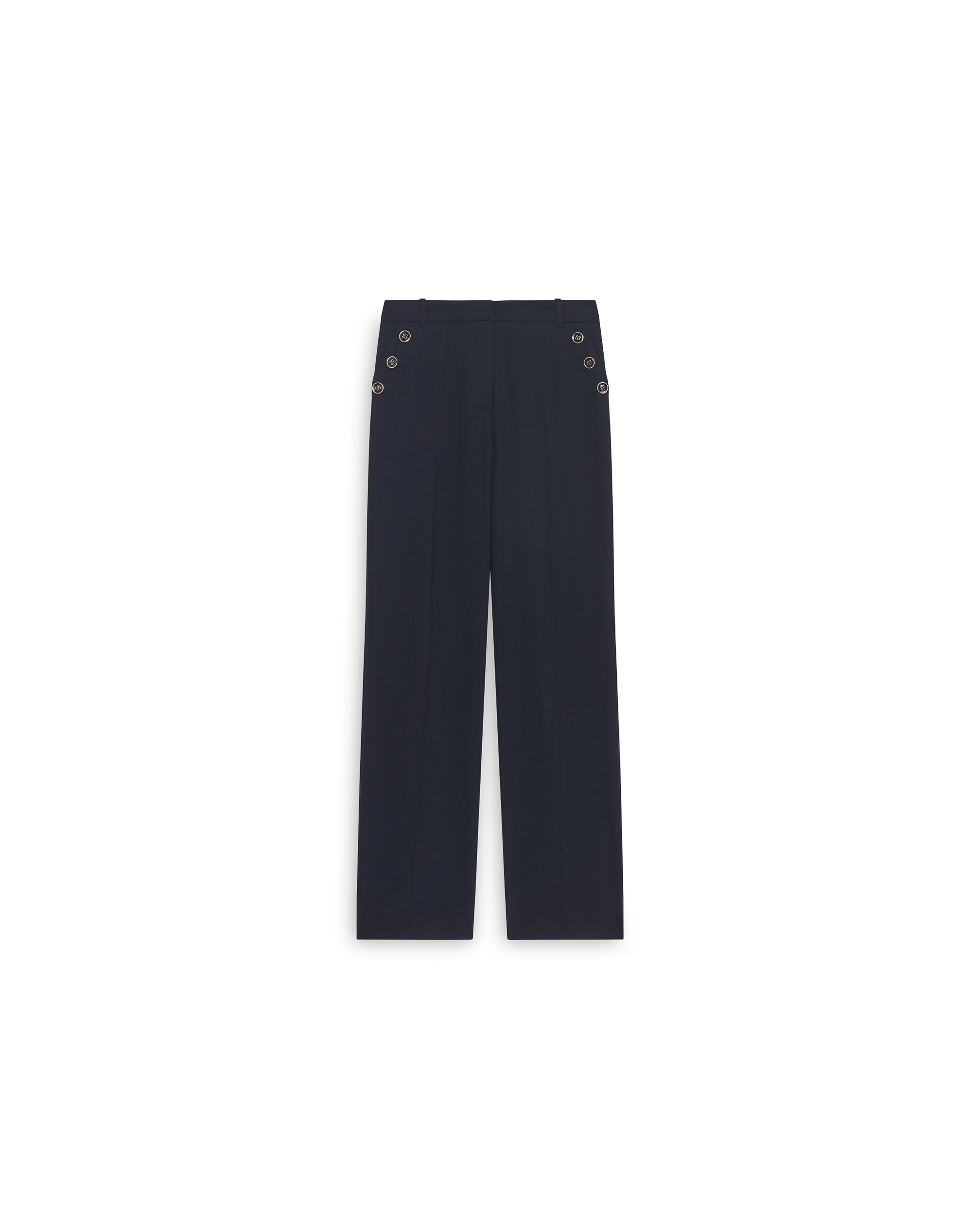 Pantalón de mujer de corte recto y tiro alto - Caroll - Azul marino Azul marino-3
