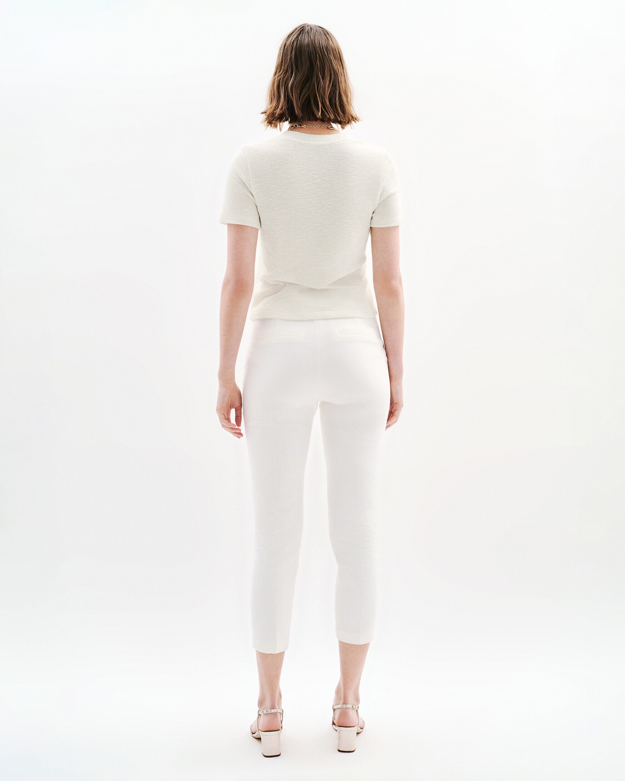 Cárdigan de mujer con escote pico y botones a contraste - Caroll - Crema Crema-2