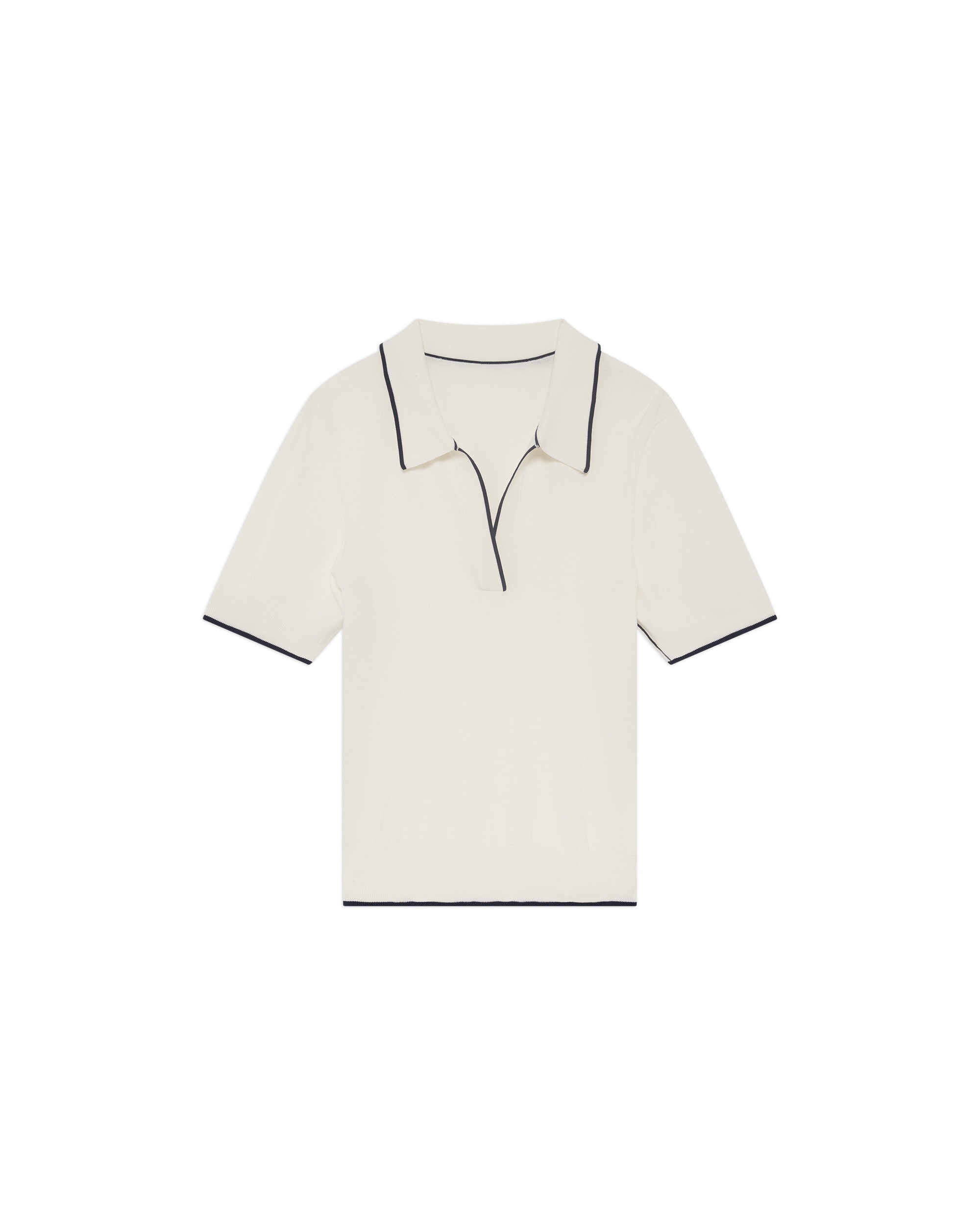 Jersey de mujer de manga corta y escote pico con - Caroll - Crema Crema-3