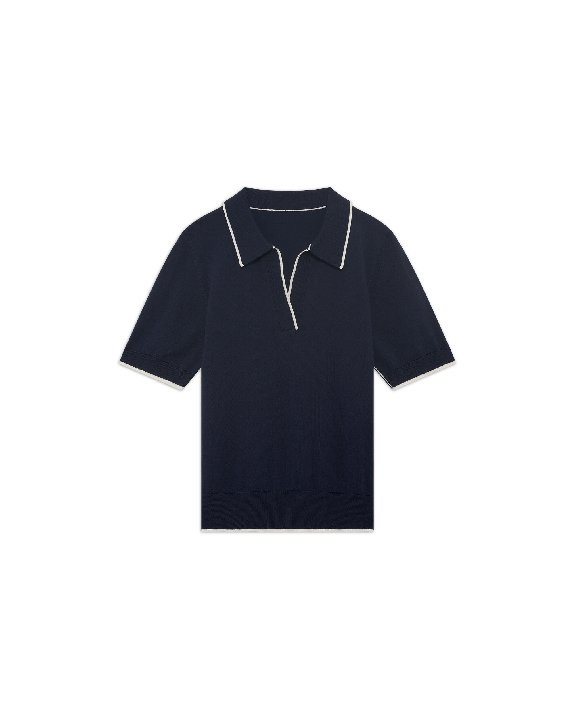 Jersey de mujer de manga corta y escote pico con - Caroll - Azul marino Azul marino-4