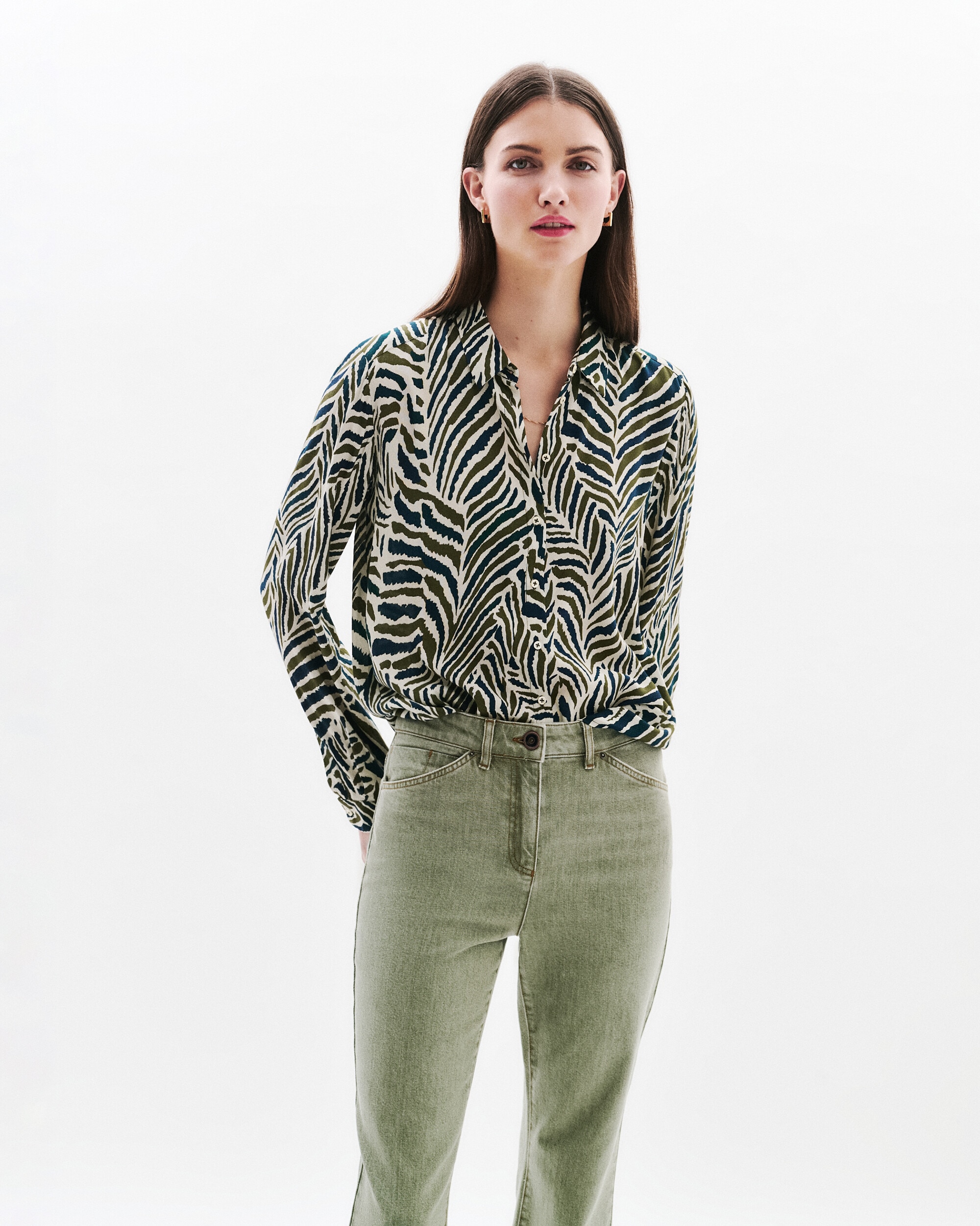 Caroll - Camisa de mujer con manga larga y estampado abstracto.