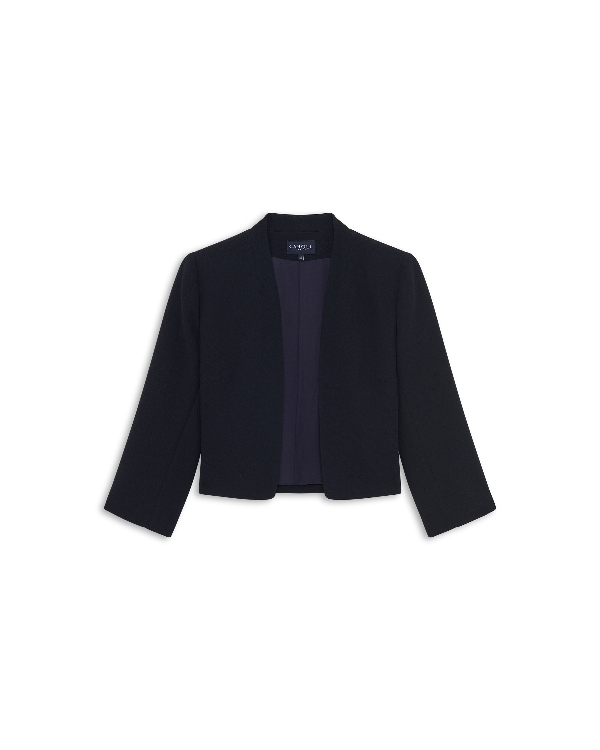 Chaqueta de mujer con manga francesa y sin botones - Caroll - Azul marino Azul marino-4