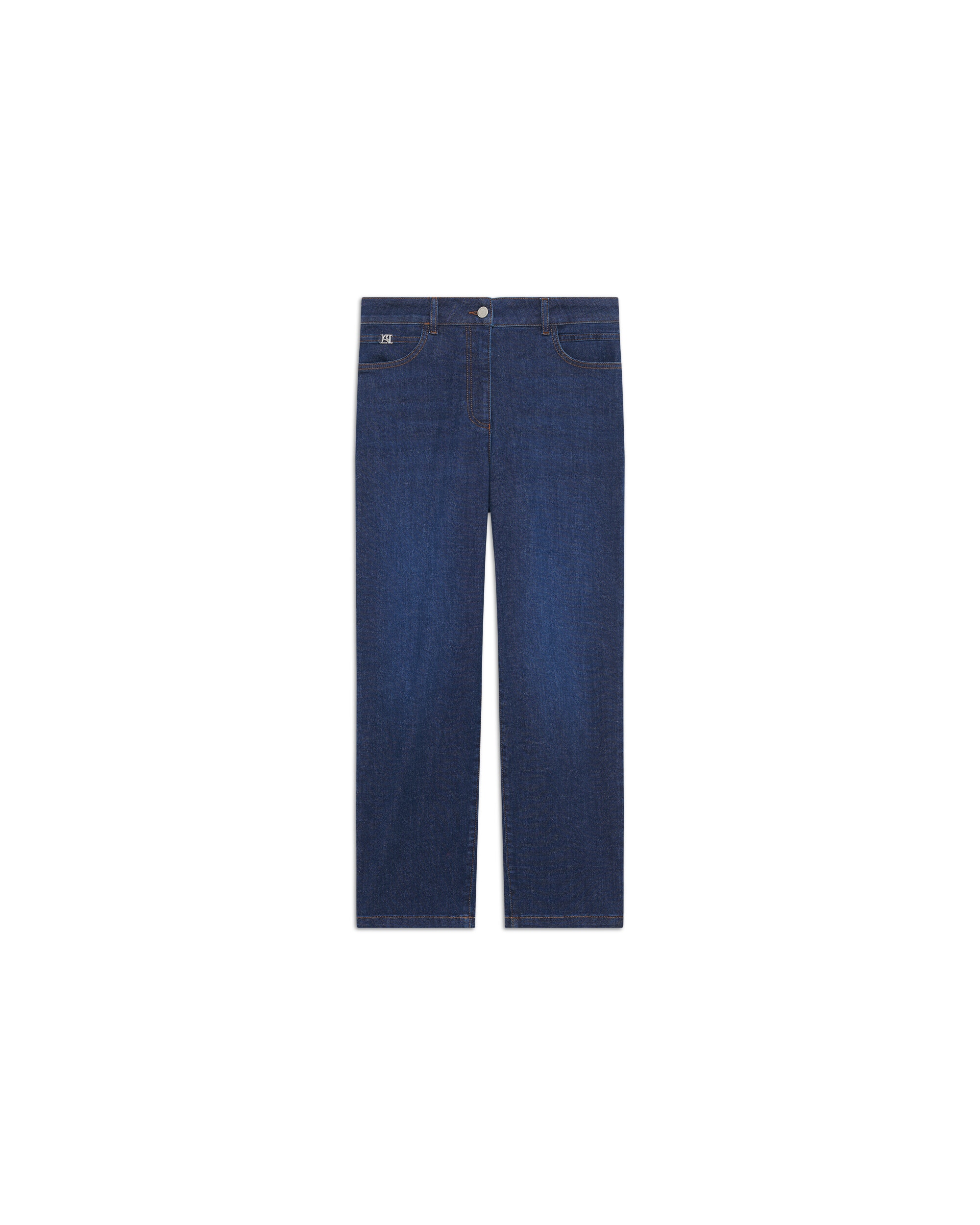 Pantalón vaquero de mujer con tiro alto de corte 7/8 - Caroll - Azul oscuro Azul oscuro-3