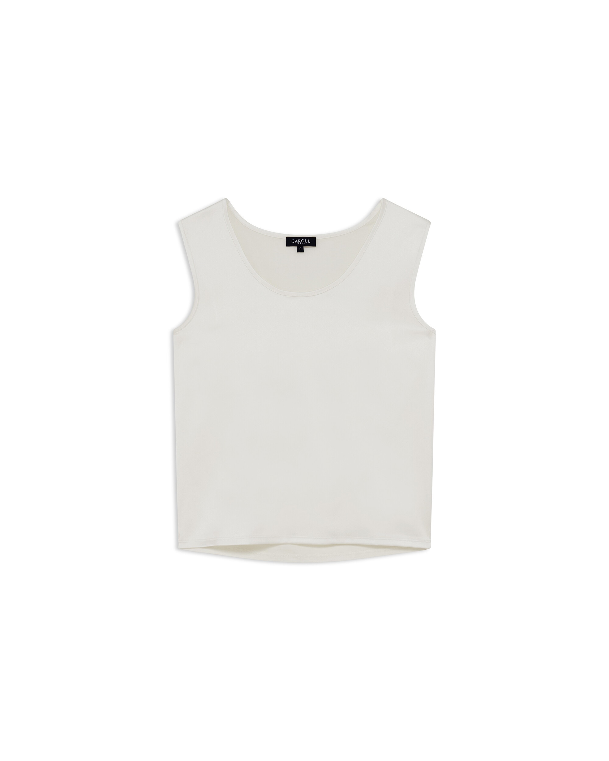 Camiseta de mujer sin mangas y escote redondo - Caroll - Crema Crema-4