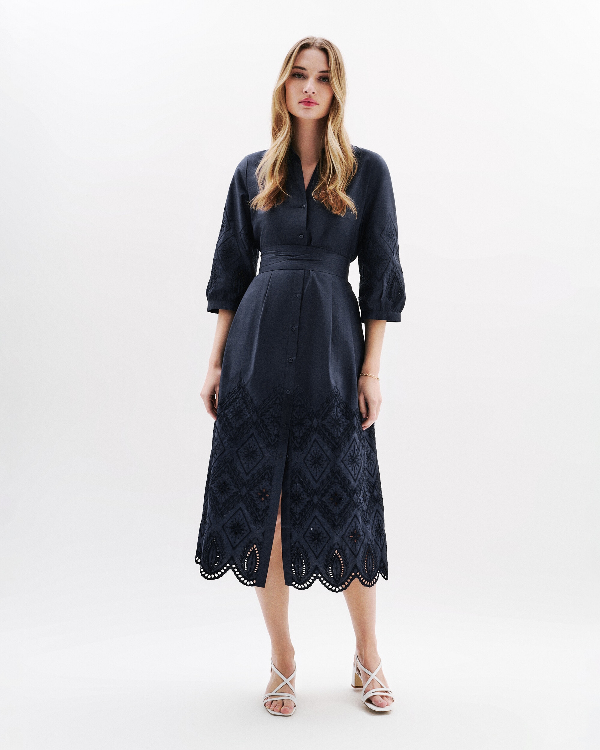 Caroll - Vestido midi de mujer con manga francesa.