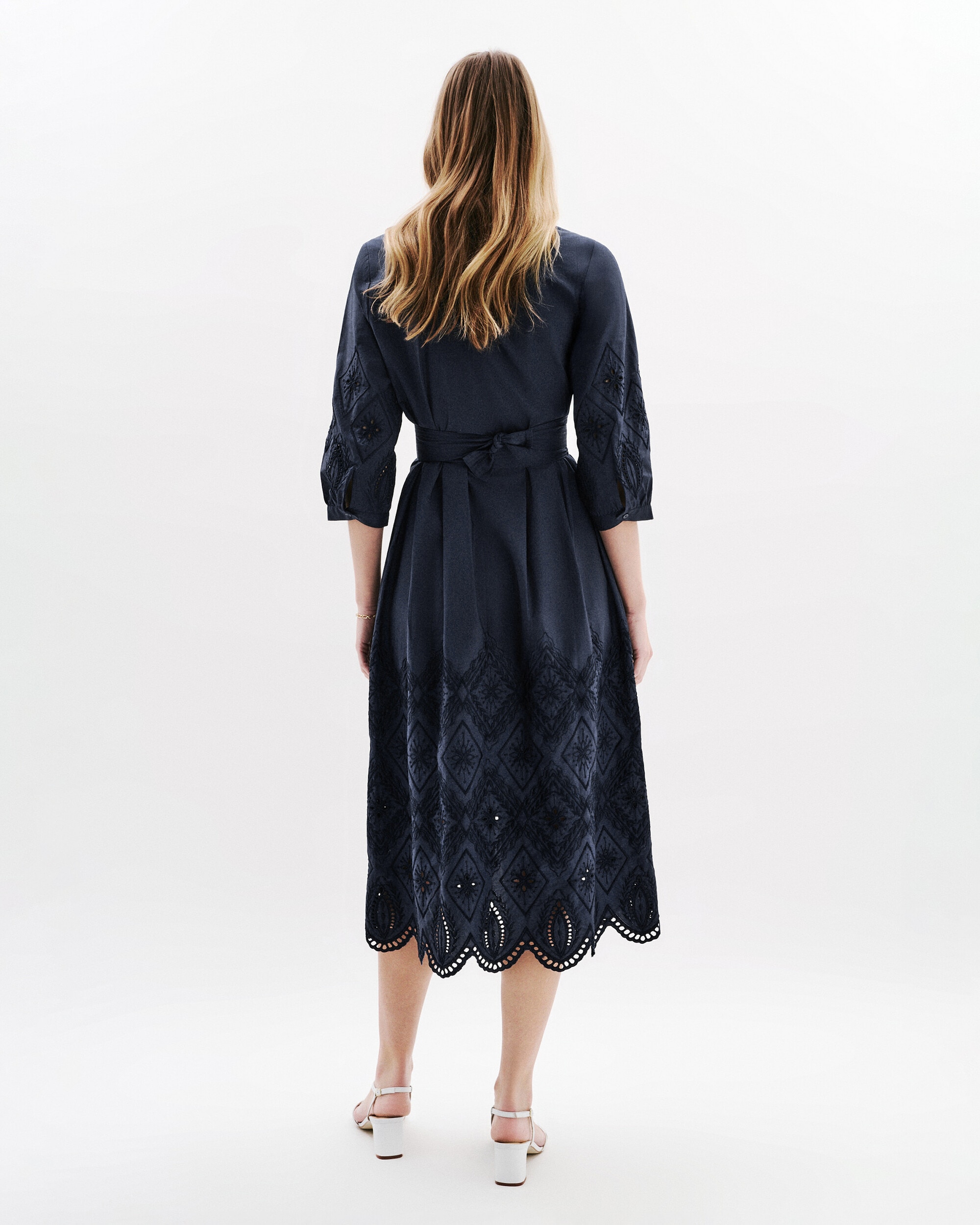 Vestido midi de mujer con manga francesa - Caroll - Azul marino Azul marino-2