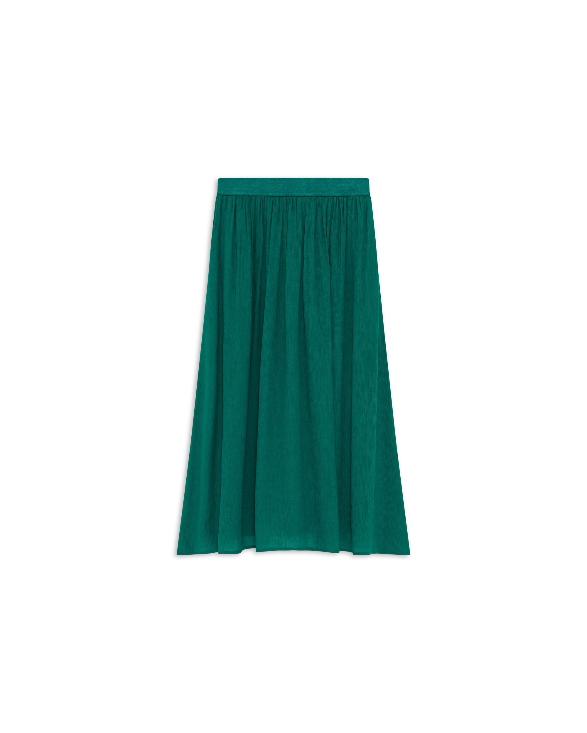 Falda midi estilo plisado con forro a tono - Caroll - Verde Verde-4