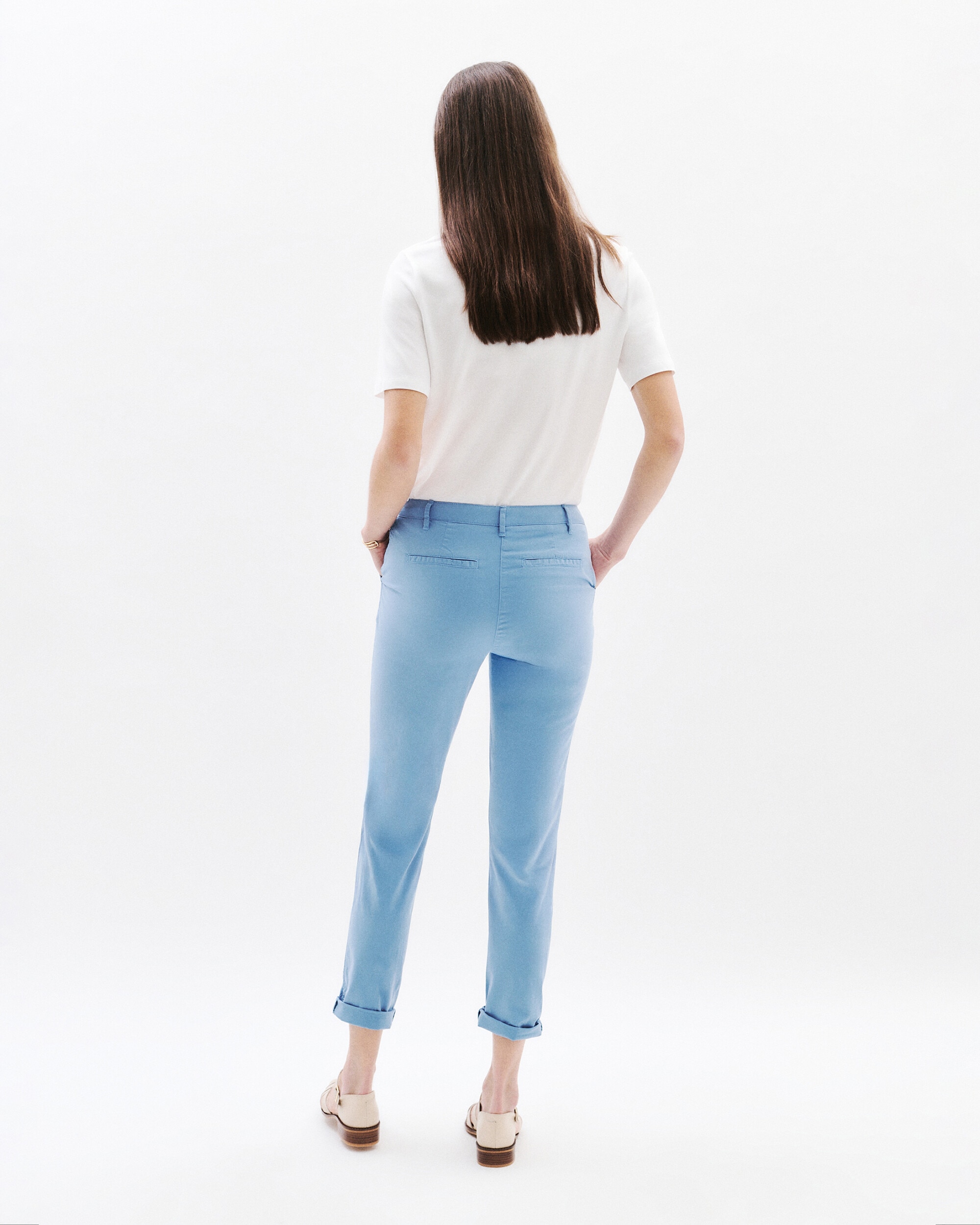Pantalón de mujer de tiro alto en corte slim - Caroll - Azul marino Azul marino-2