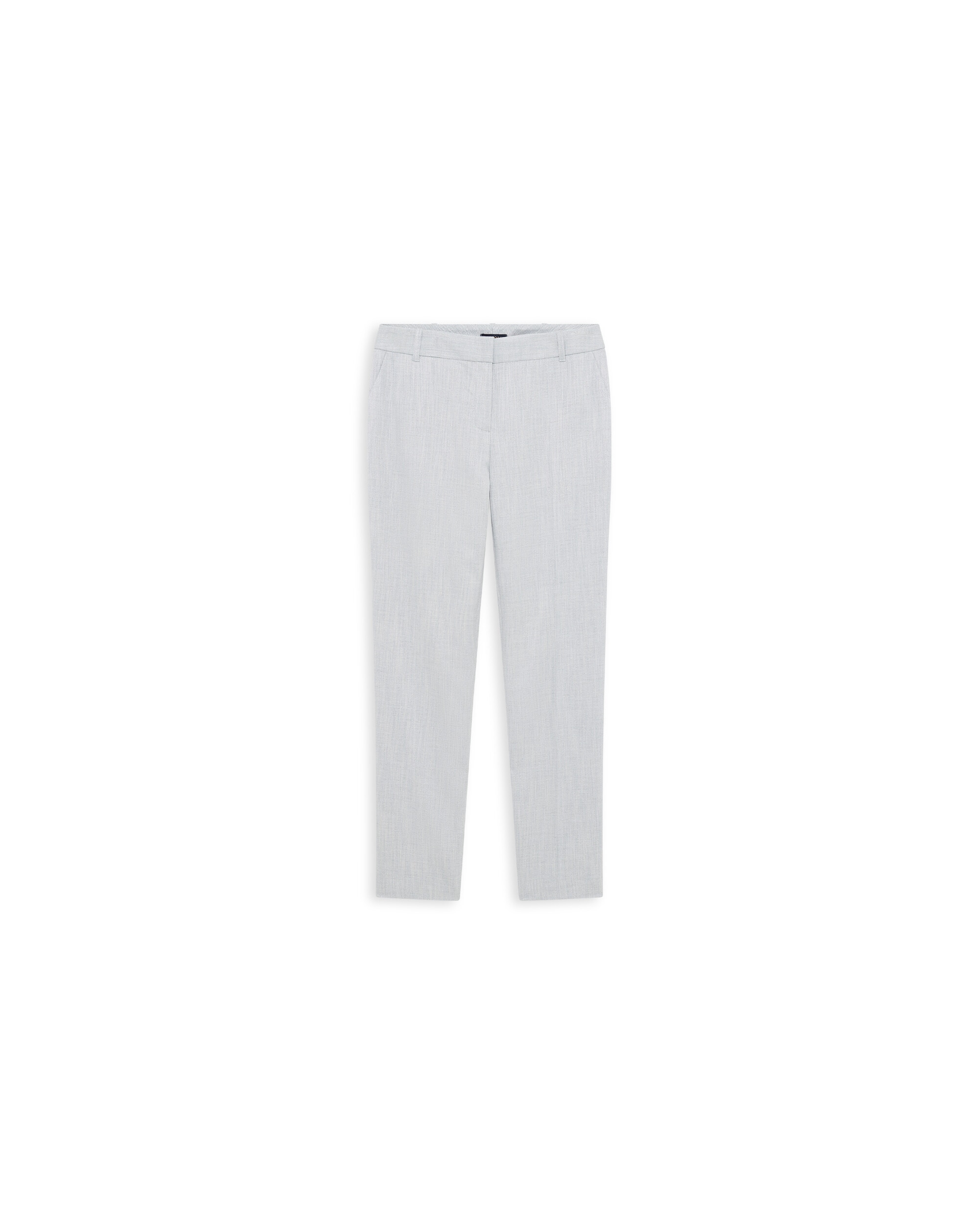Pantalón pitillo de mujer liso con trabillas en la cintura - Caroll - Gris claro Gris claro-3