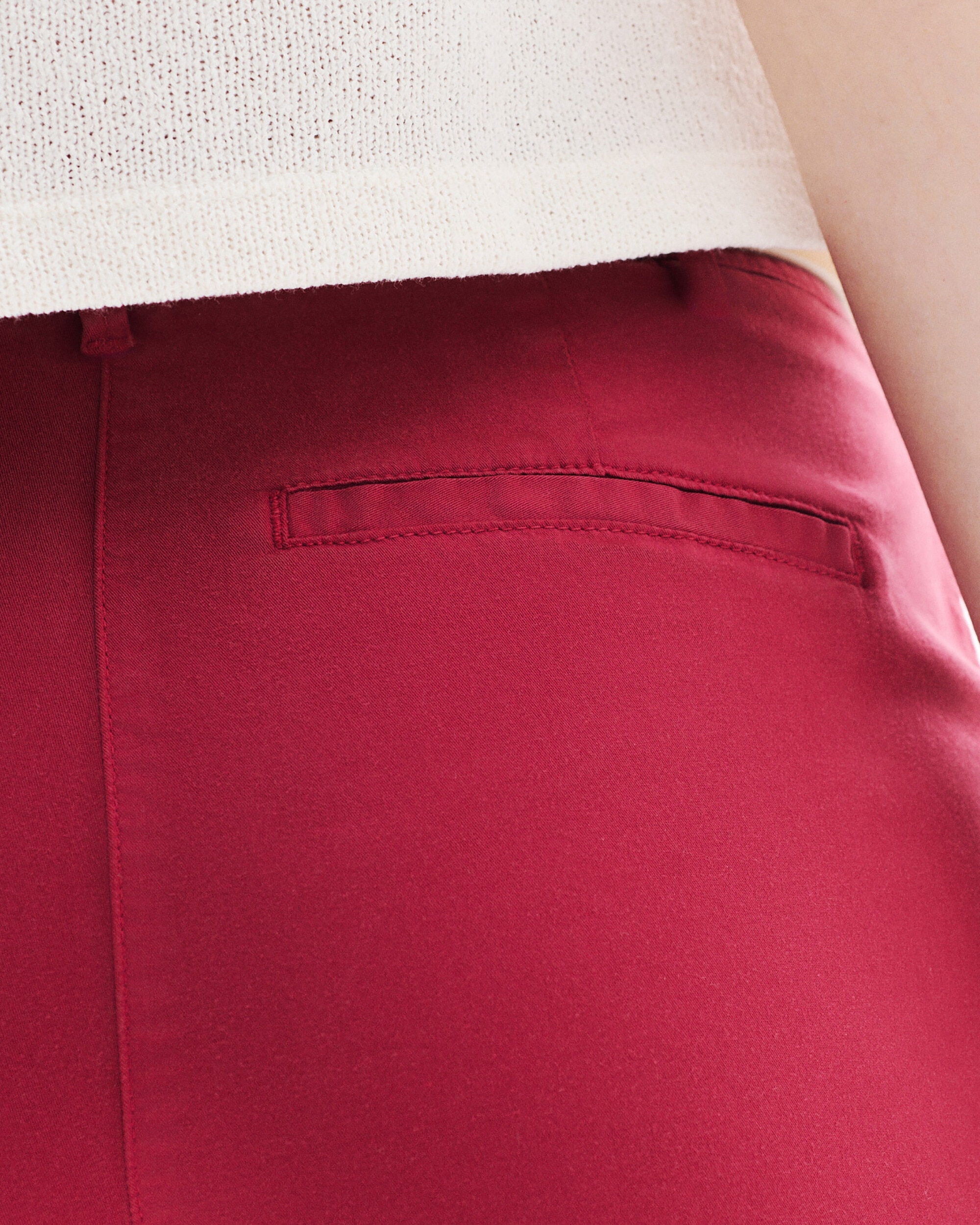 Pantalón de mujer de tiro alto en corte slim - Caroll - Rojo Rojo-3