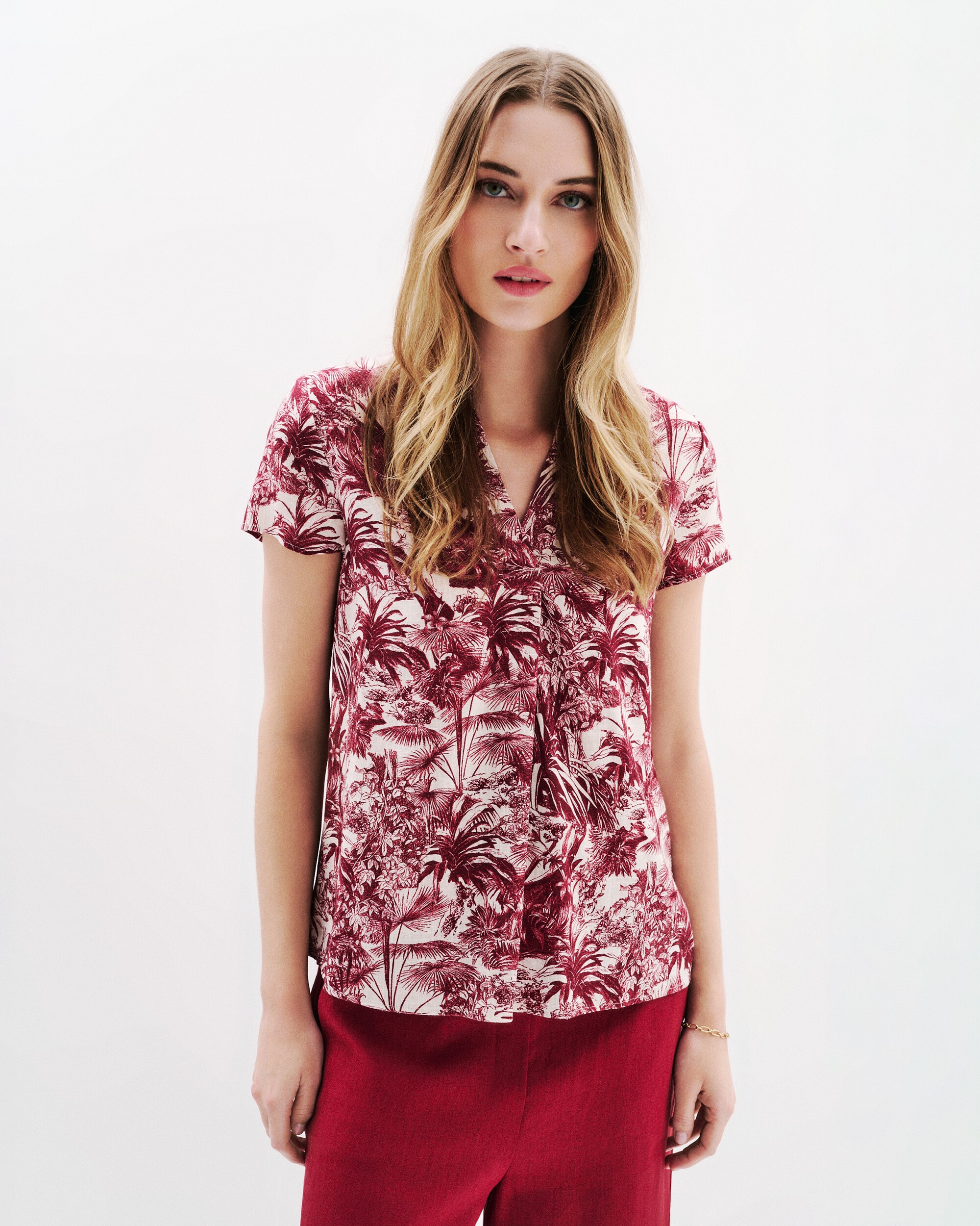 Caroll - Blusa de mujer estampada de manga corta.
