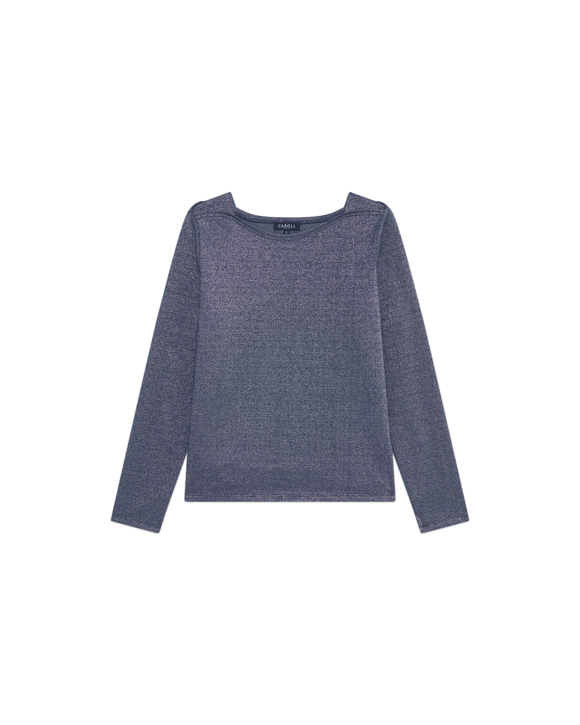 Camiseta de mujer con escote barco y manga larga - Caroll - Azul Azul-4