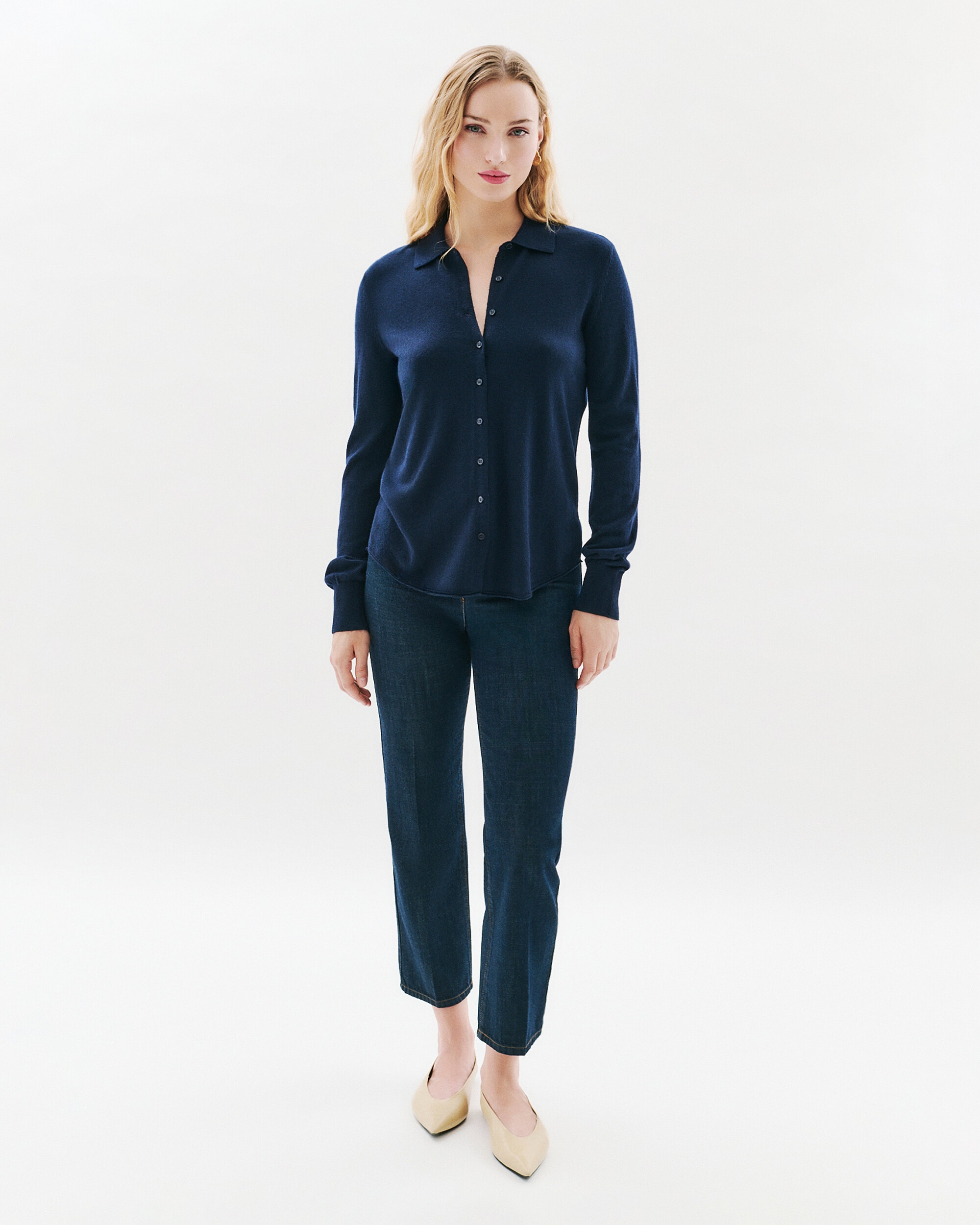 Caroll - Jersey de mujer con lana y cierre de botones.