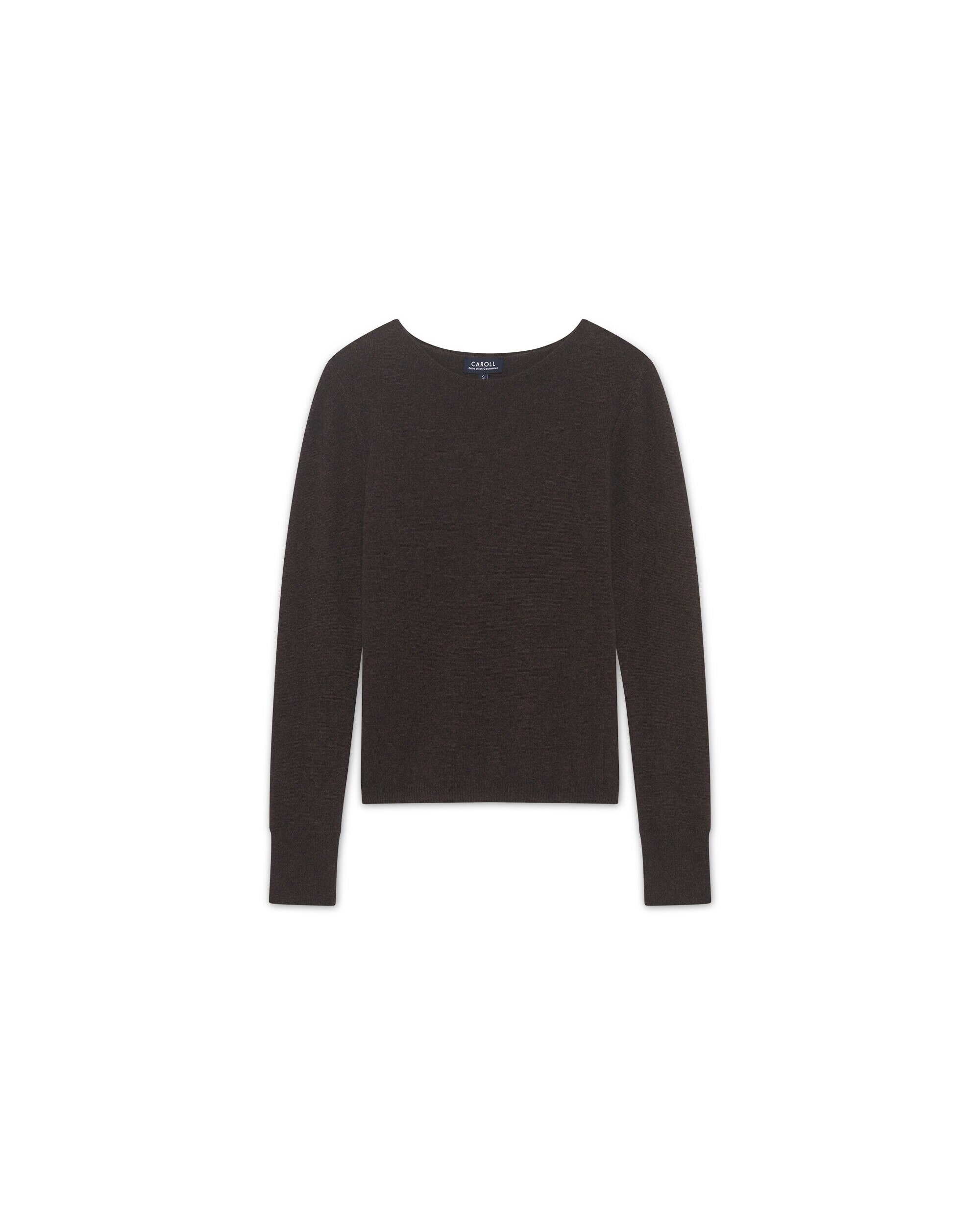 Jersey de mujer con escote redondo en cashmere 100% - Negro Negro-4