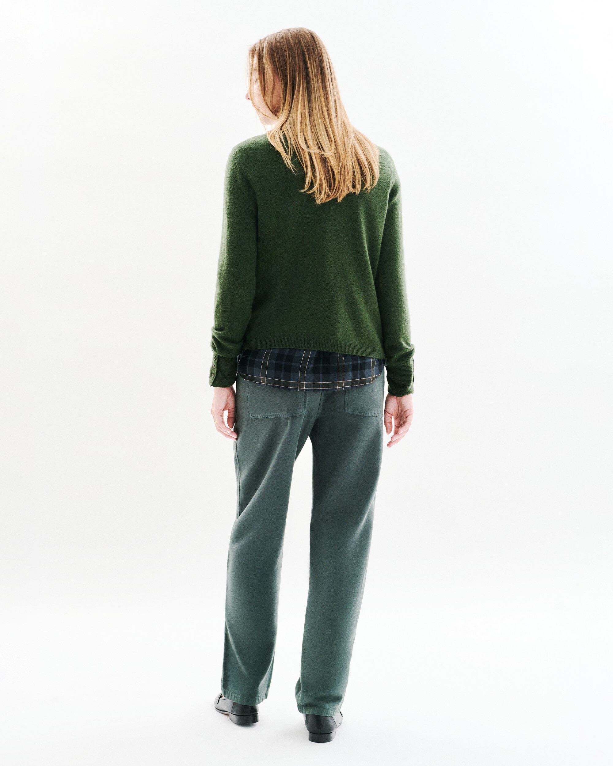 Jersey de mujer con manga larga en cashmere 100% - Caroll - Kaki Kaki-2