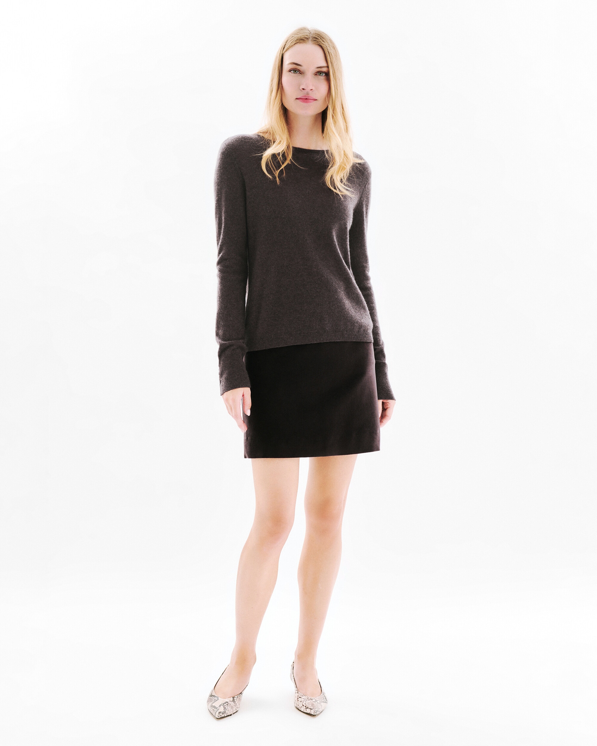 Jersey de mujer con escote redondo en cashmere 100% - Caroll - Negro Negro-1