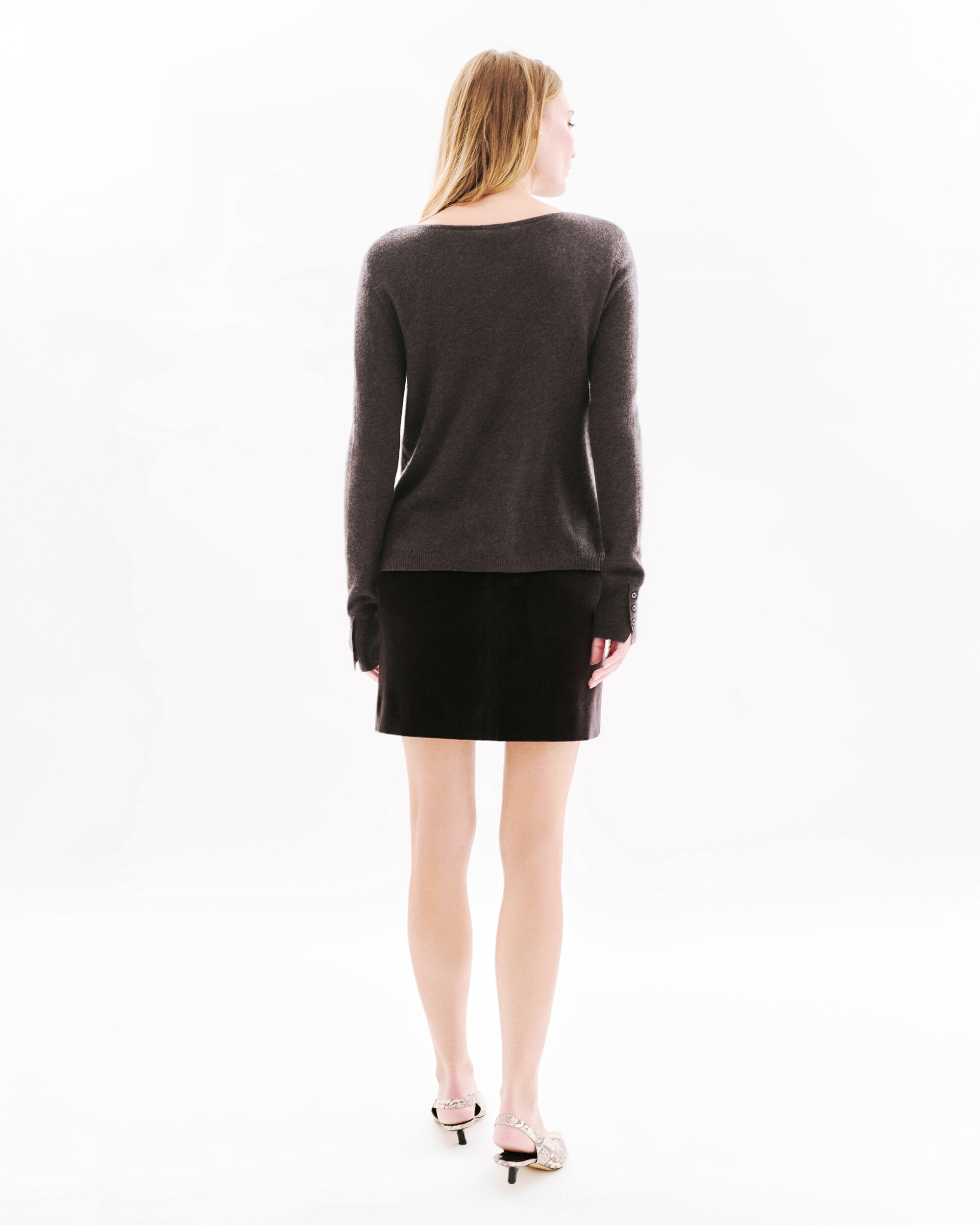 Jersey de mujer con escote redondo en cashmere 100% - Caroll - Negro Negro-2