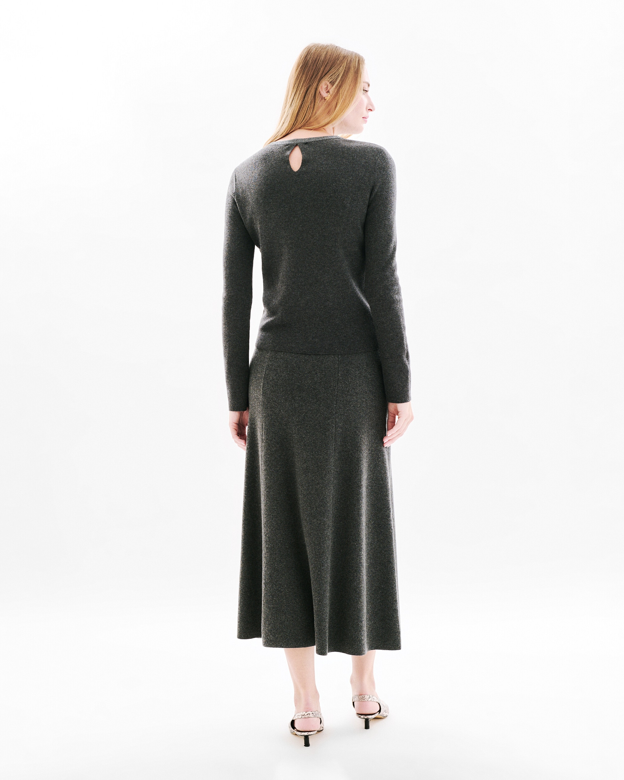 Jersey de mujer con escote redondo en lana - Caroll - Gris Gris-2
