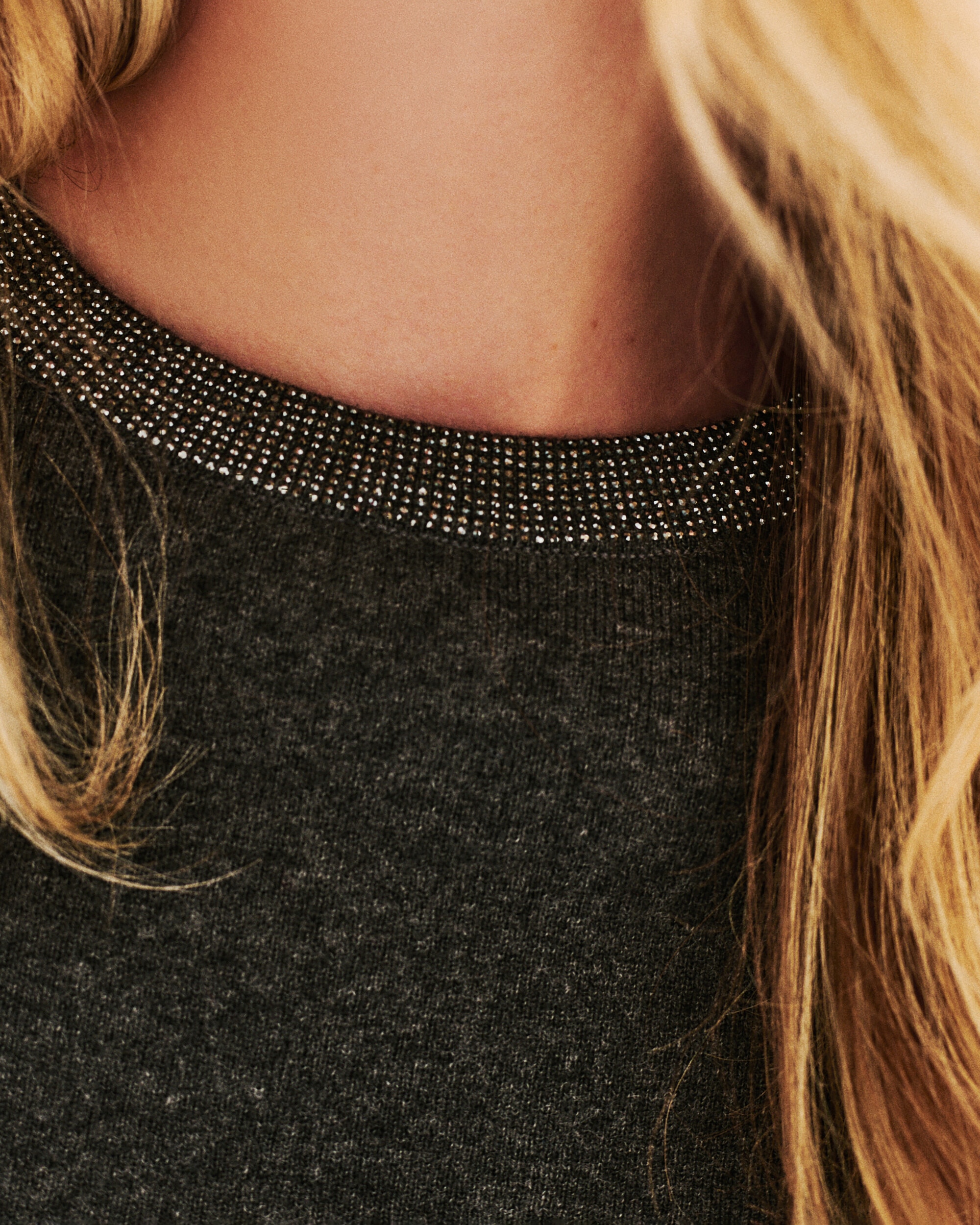 Jersey de mujer con escote redondo en lana - Caroll - Gris Gris-3
