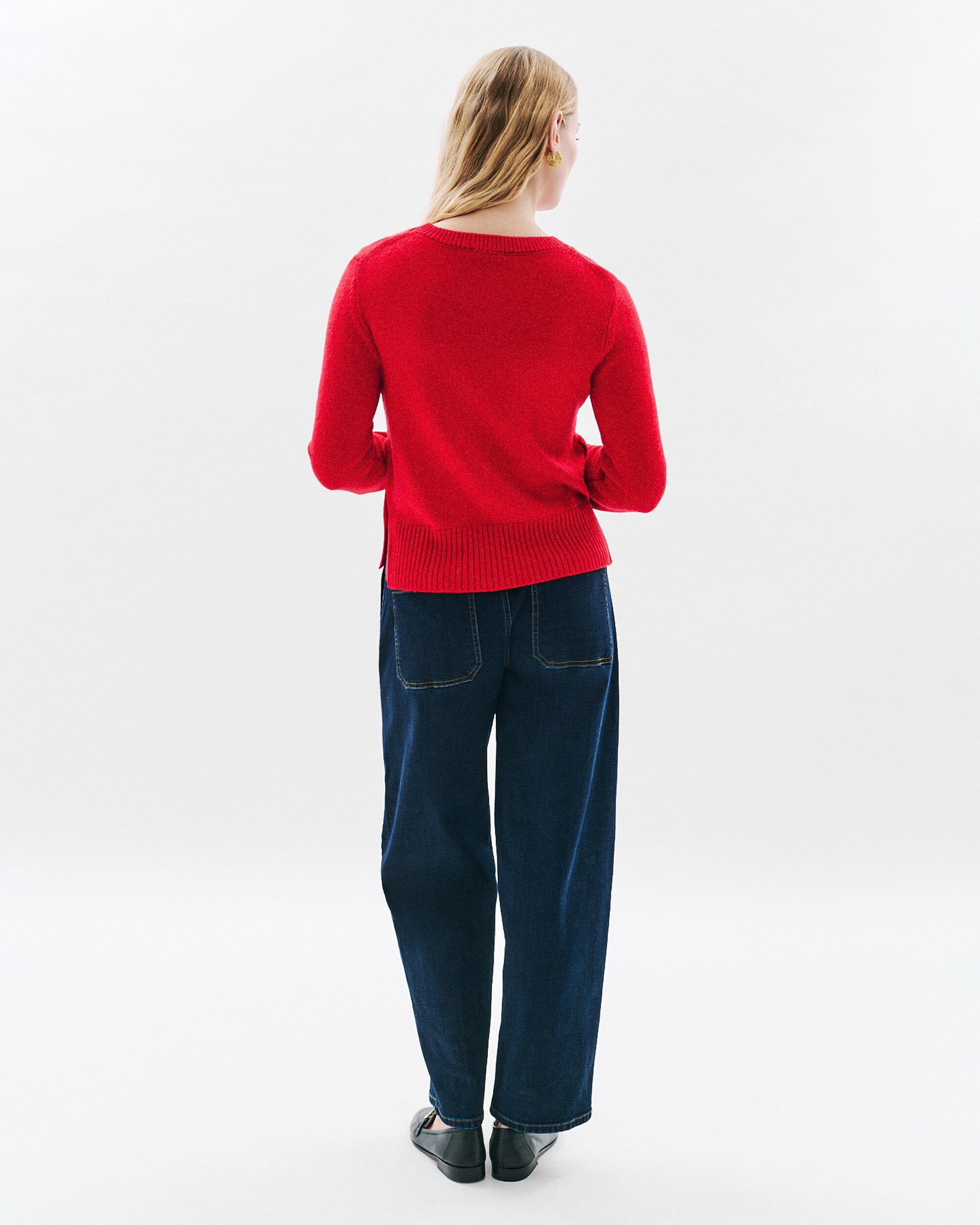 Jersey de mujer en lana con botones - Caroll - Rojo Rojo-2