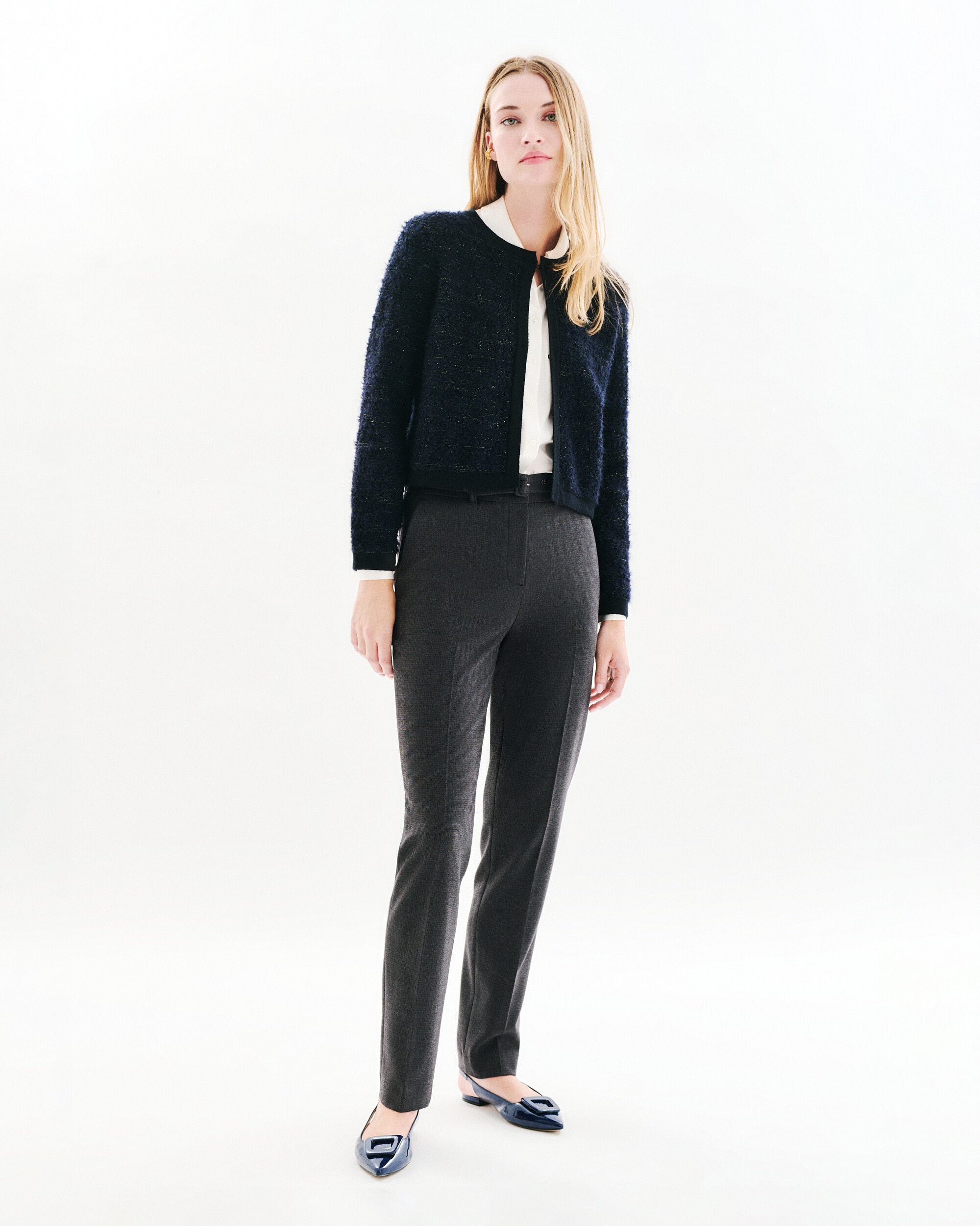 Caroll - Bolero de mujer con mohair y cierre de corchete.