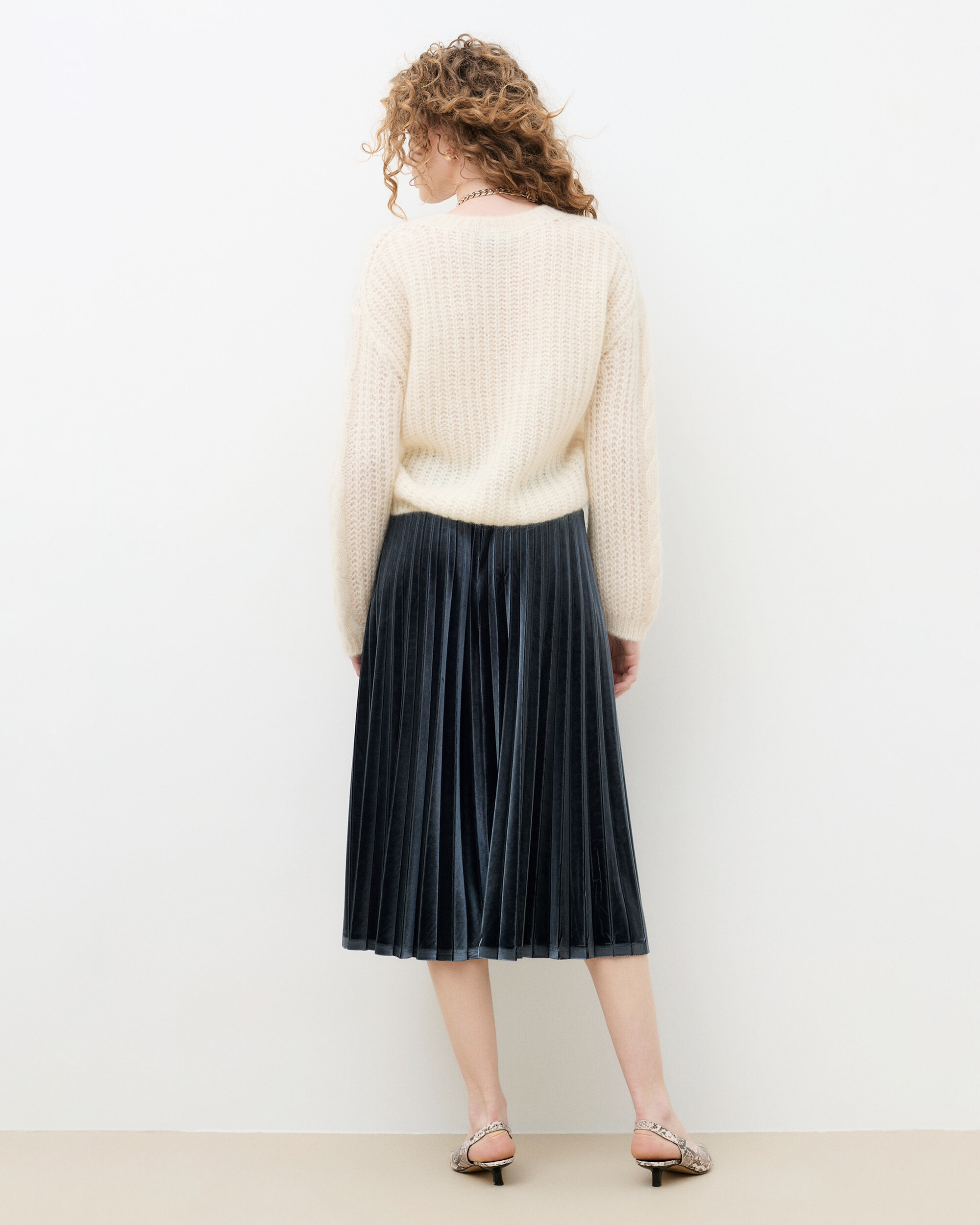 Jersey de mujer con trenzado en mohair - Caroll - Crudo Crudo-2