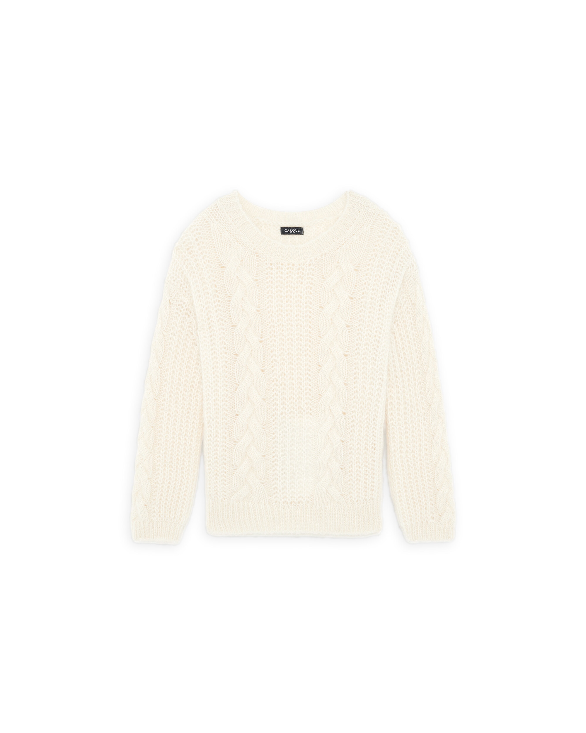 Jersey de mujer con trenzado en mohair - Caroll - Crudo Crudo-4